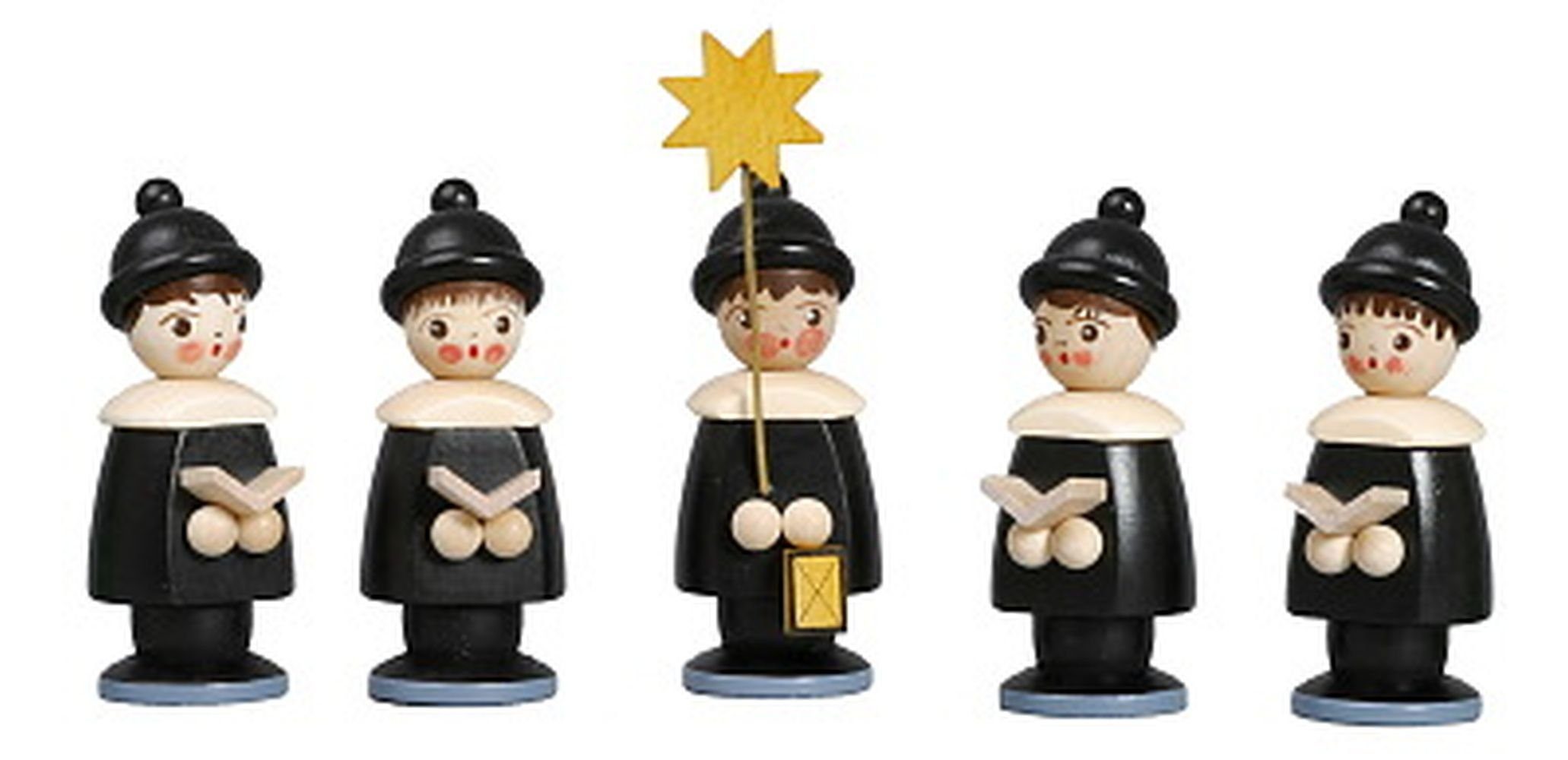 Sammelfigur Miniaturfiguren 5 Kurrendefiguren schwarz Höhe 6,2cm NEU