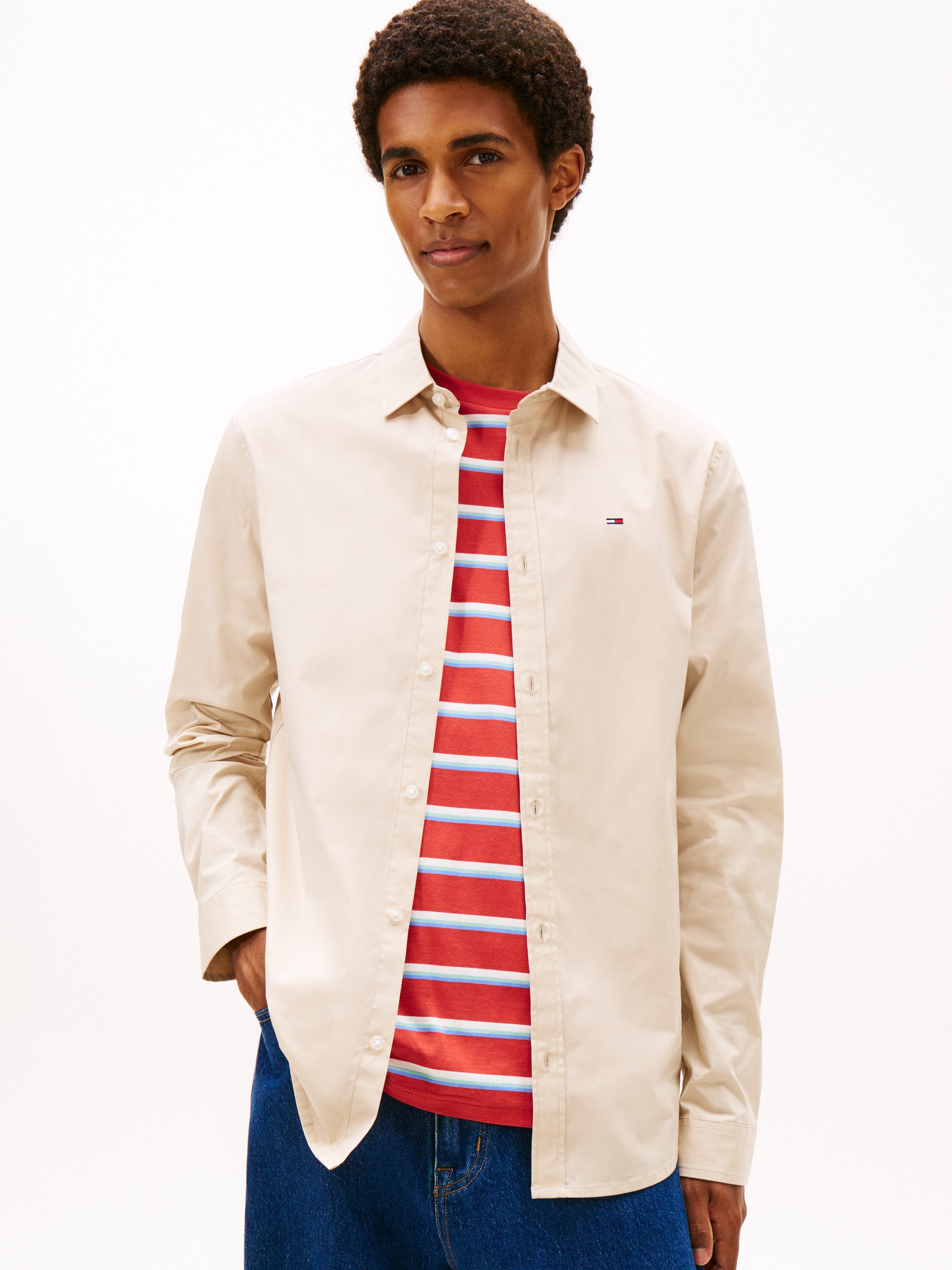 Tommy Jeans Langarmhemd Sabim Stretch Hemd Shirt Stretch Hemd, Premium, Slim Fit, mit Elasthan