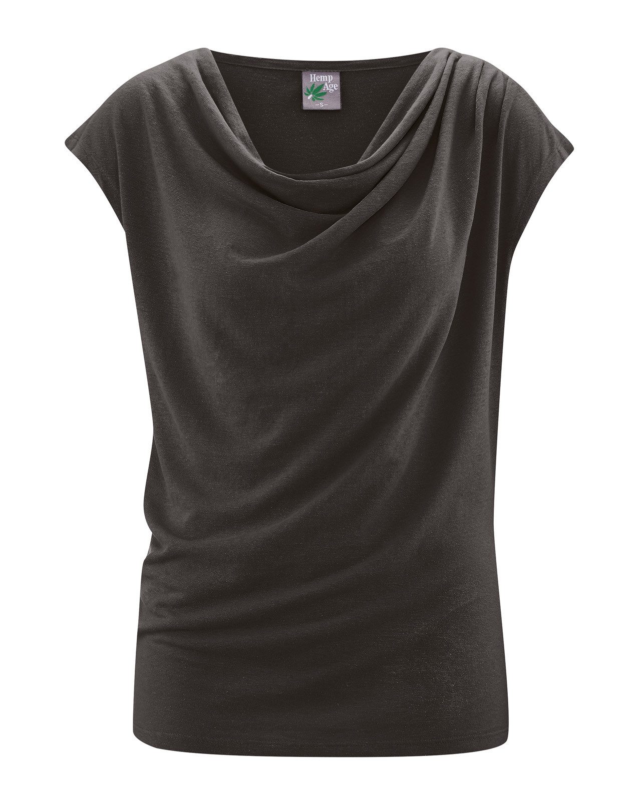 HempAge Wasserfallshirt Wasserfallausschnitt Top Hanf/Biobaumwolle Normal Fit