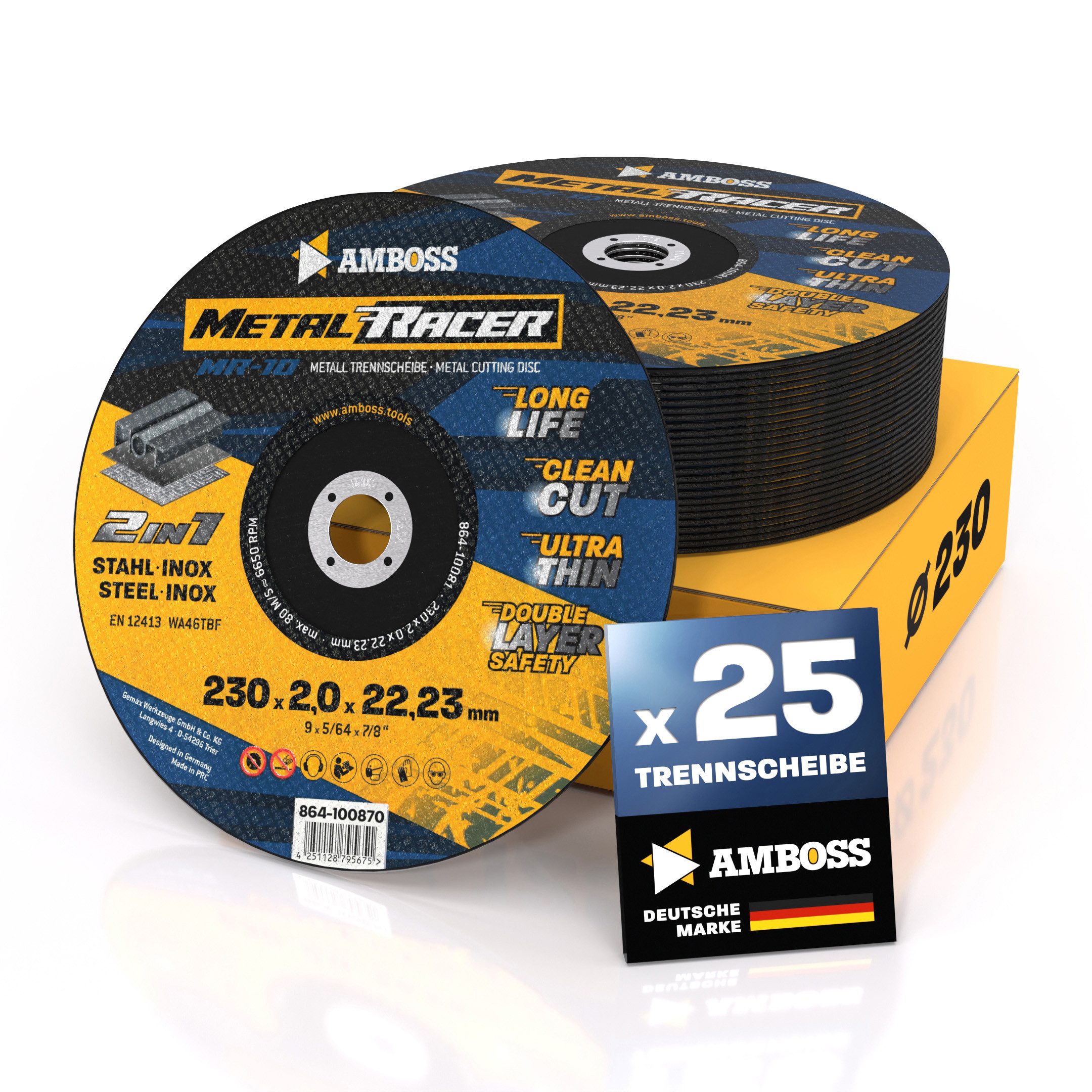Amboss Werkzeuge Trennscheiben 25x Amboss Metal Racer Trennscheibe, Ø230 mm - 2