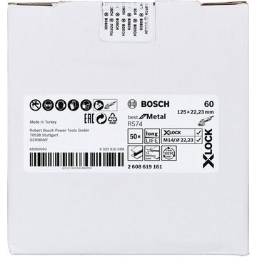 BOSCH Schleifscheibe X-LOCK Fiberschleifscheibe R574 Best for Metal, Ø 125mm, K60