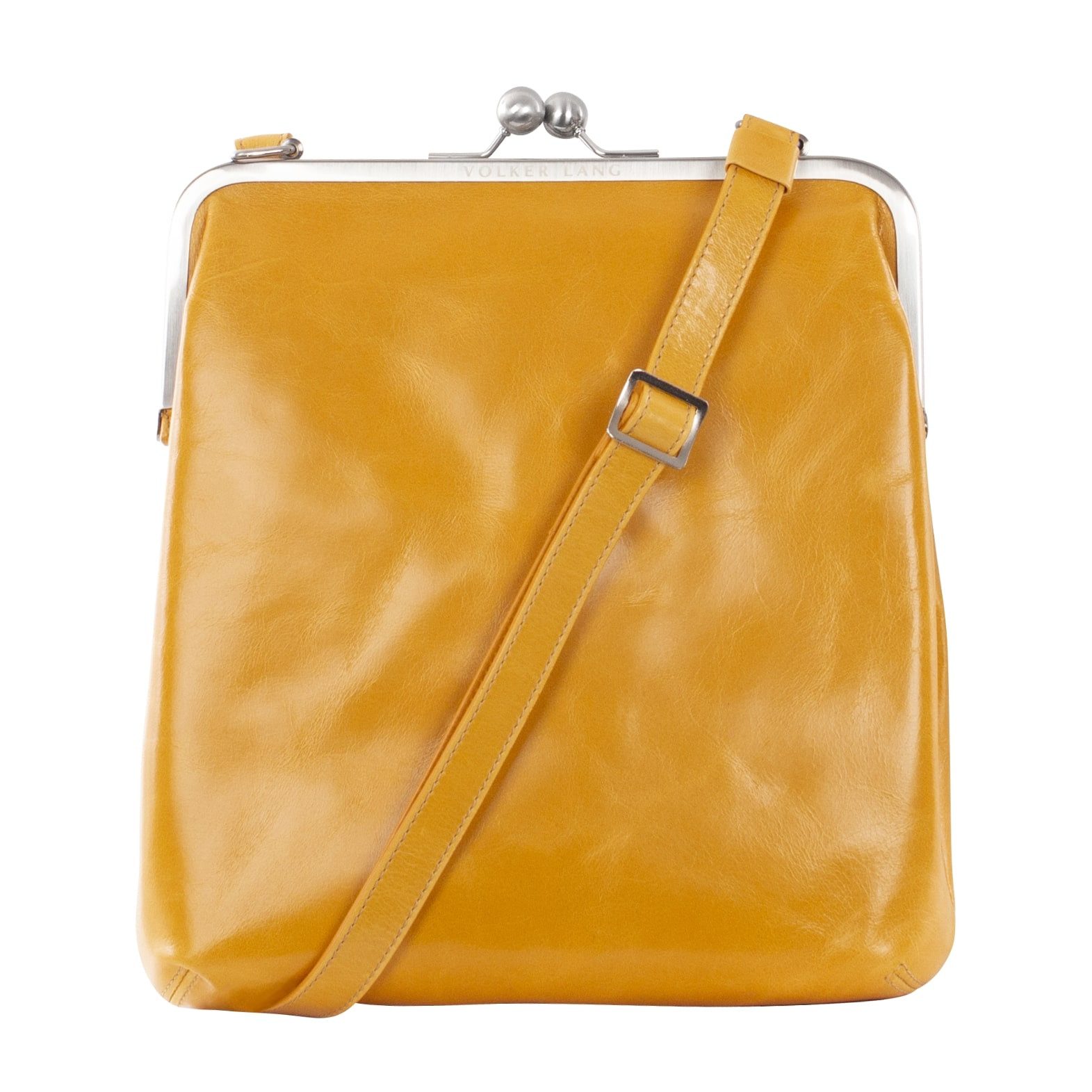 VOLKER LANG Schultertasche MATA  Elegante Damen Bügeltasche aus italienischem Leder