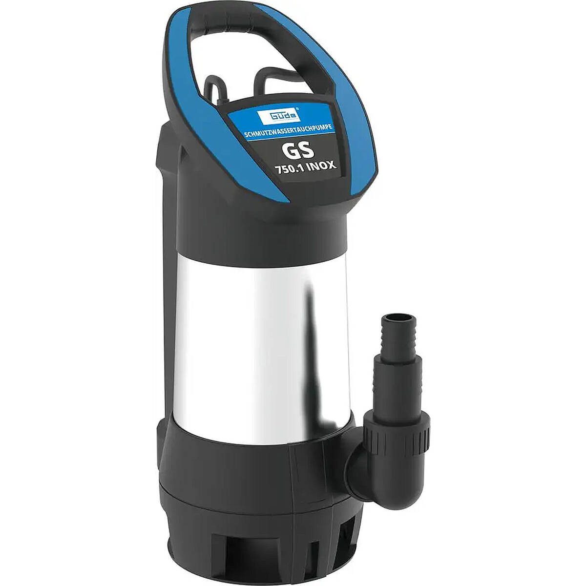 Güde Schmutzwasser-Tauchpumpe GS 750.1 INOX (Einzelgerät, Mit 10 m Anschlusskabel), Sensorschalter,Edelstahl,Thermoschutz,kompakt
