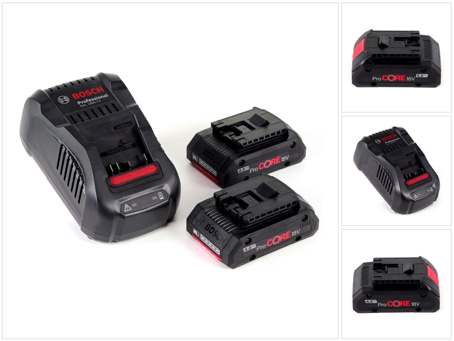 Bosch Professional Starter Set 18V mit 2x ProCORE Akku 4,0Ah + Ladegerät GAL 1880 CV (1 Akkupacks