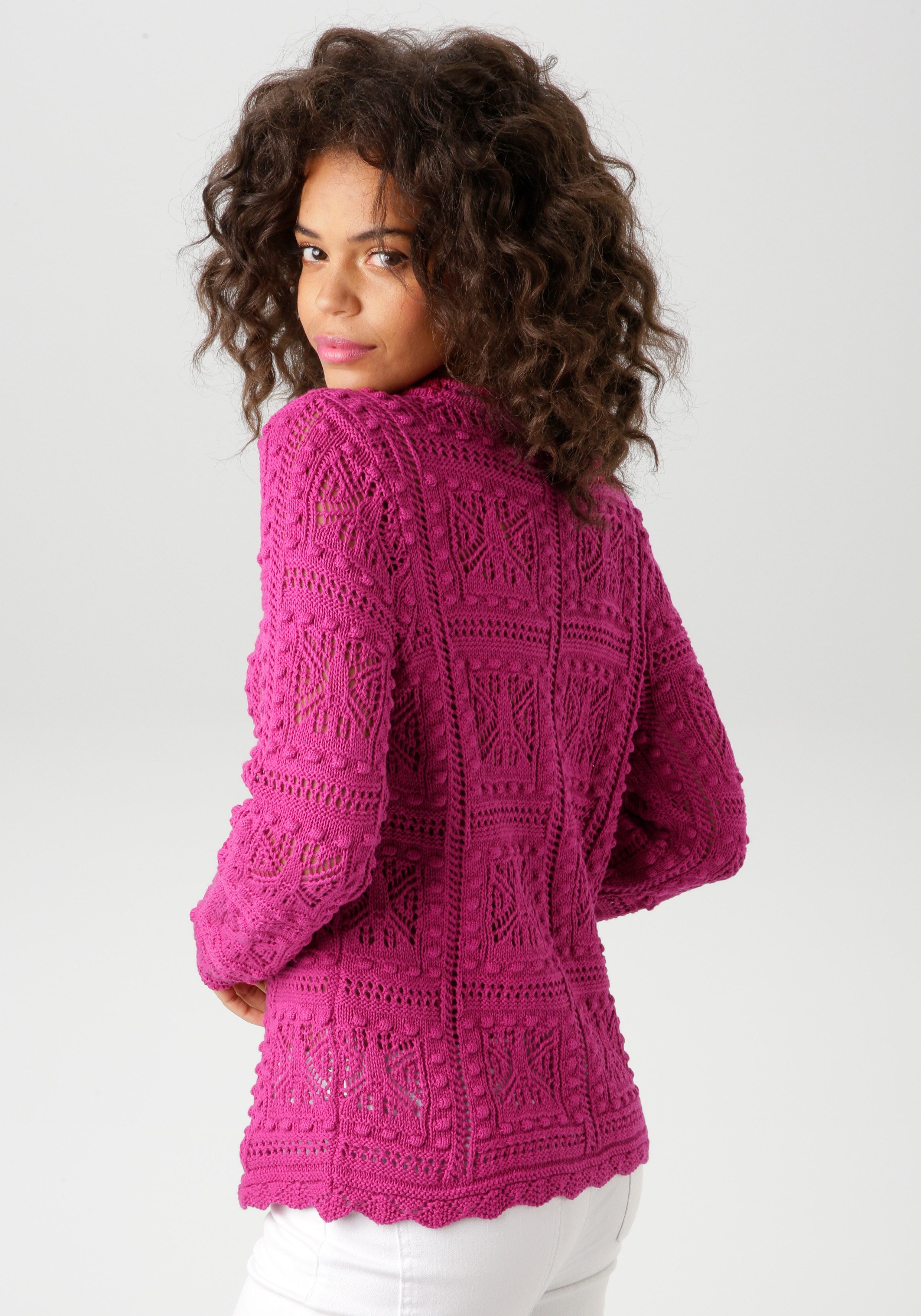 Aniston CASUAL Strickpullover, im attraktiven Ajour-Muster-Mix günstig online kaufen