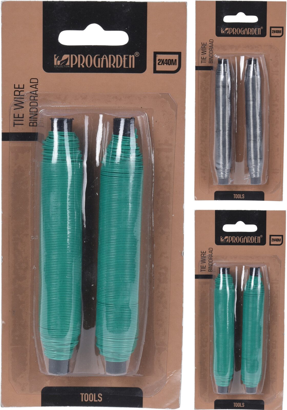 Koopman Bindedraht Pflanzendraht Gartendraht Metalldraht Grün/Silber 2 Rollen, (2St), Silber, je Rolle 40m, 2 Rollen, witterungsbeständig, gewickelt