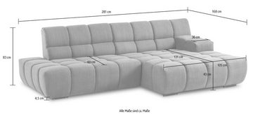 designwerk Ecksofa Cielo, mit Sitztiefenverstellung