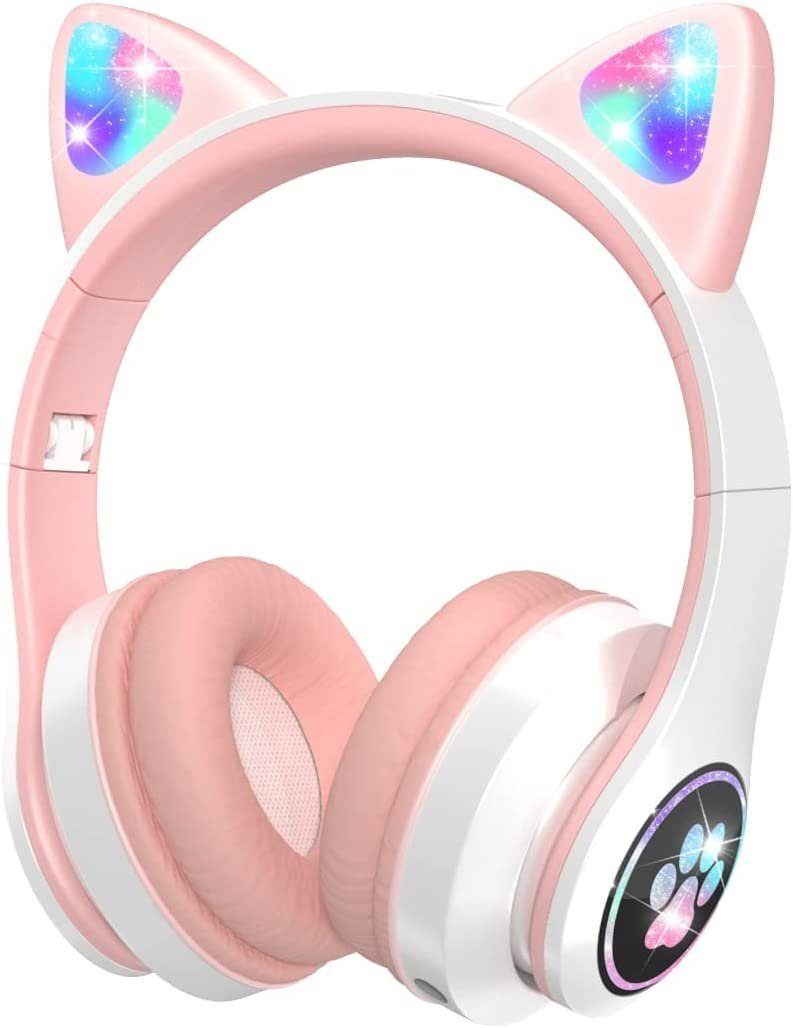 DOPWii Bluetooth Kopfhörer Weiss Kopfhörer Kinder,Faltbar(Geräuschunterdrückung,Anruff) (bluetooth)