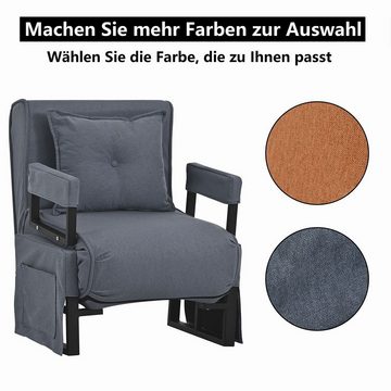 XDeer Relaxsessel 3 in 1 Schlafsofa Schlafsessel Indoor-Liegen mit Kissen, klappbarer Sofasessel Umwandelbare Chaiselongue Gepolsterter