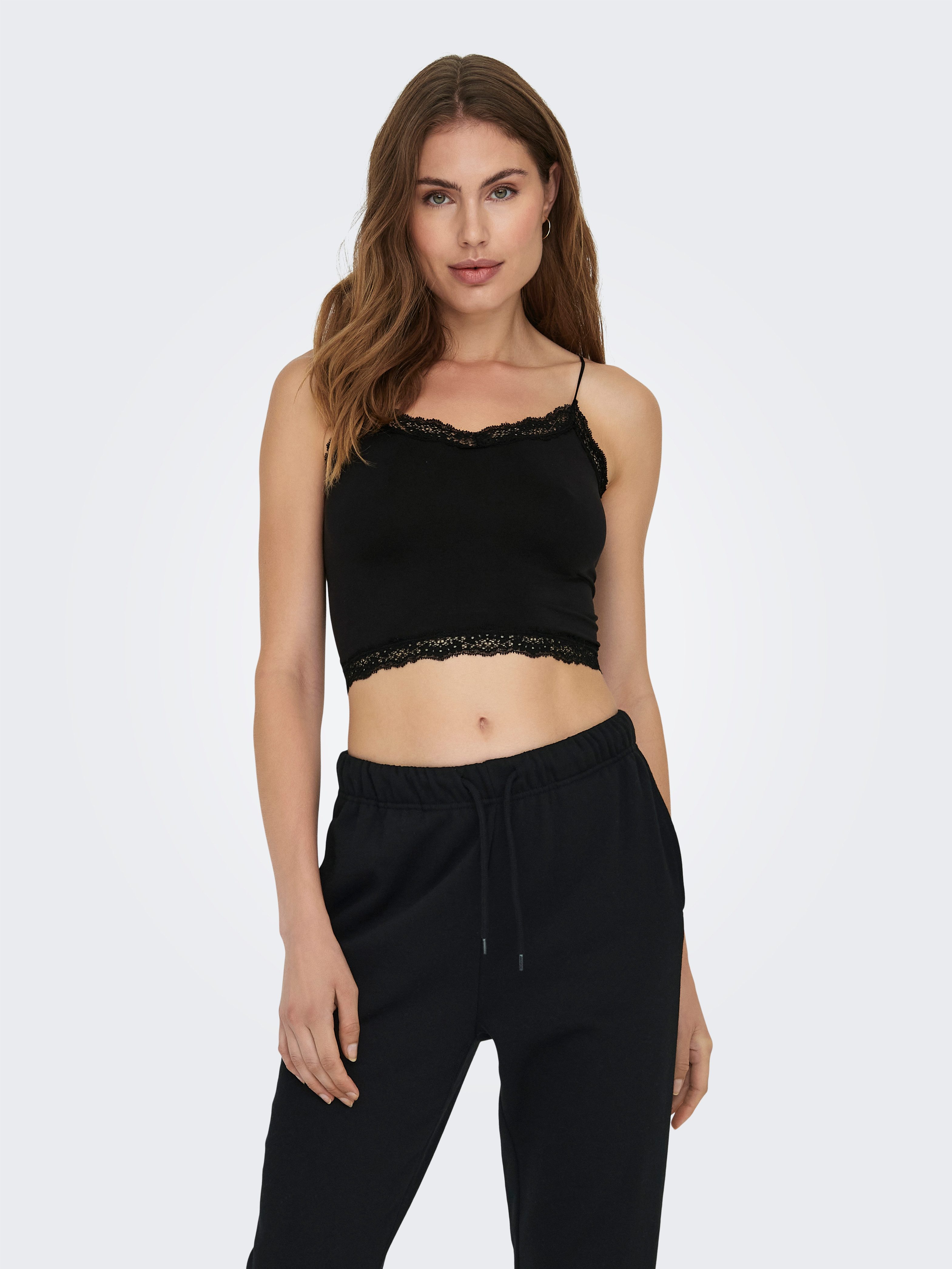 ONLY Trägertop ONLVICKY LACE SEAML 2-PACK CROPPED TOP (Packung, 2-tlg) günstig online kaufen