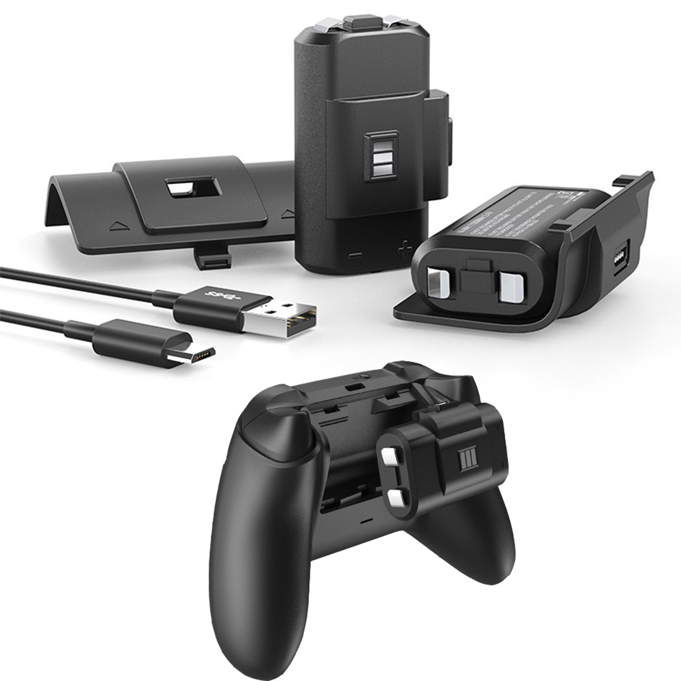 Tadow Batterie-Set,1100mAh Akkus*2,Ladekabel für Xbox Series S X Controller Xbox One-Controller