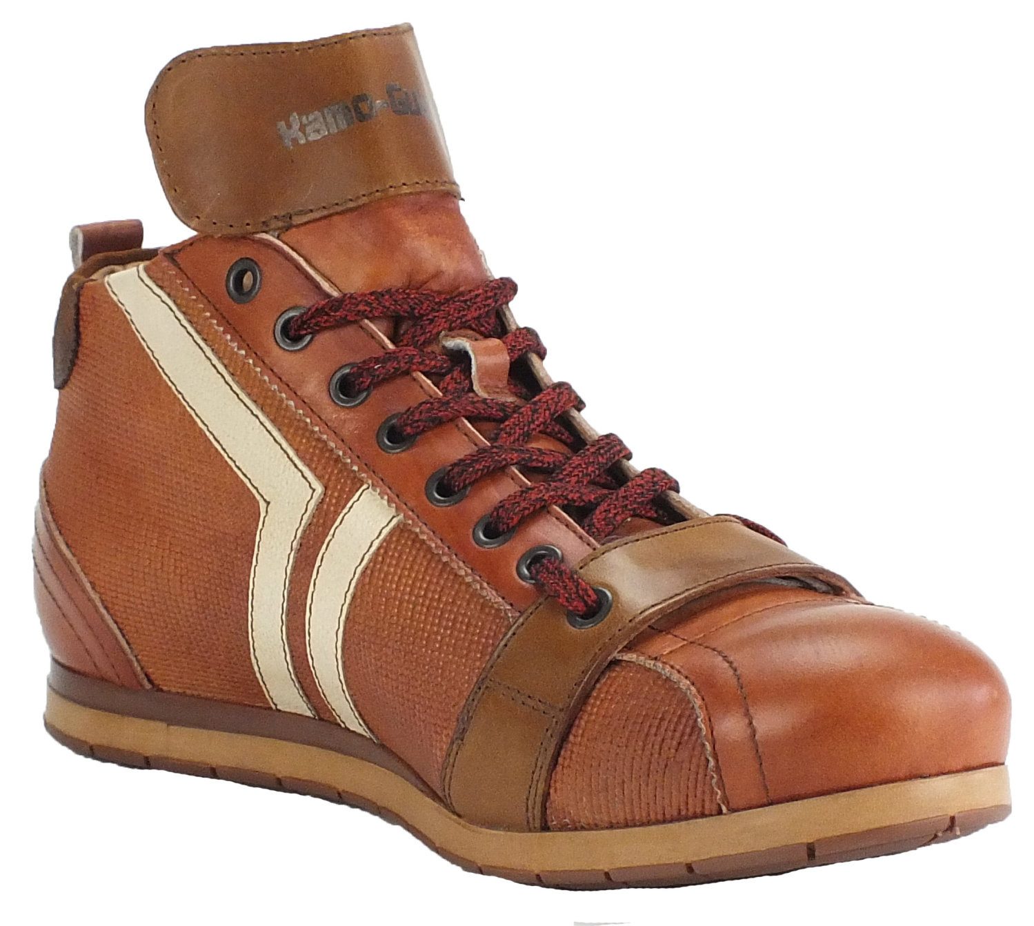 Kamo-Gutsu Herren Leder Halbschuhe Sneaker Wechselfussbett