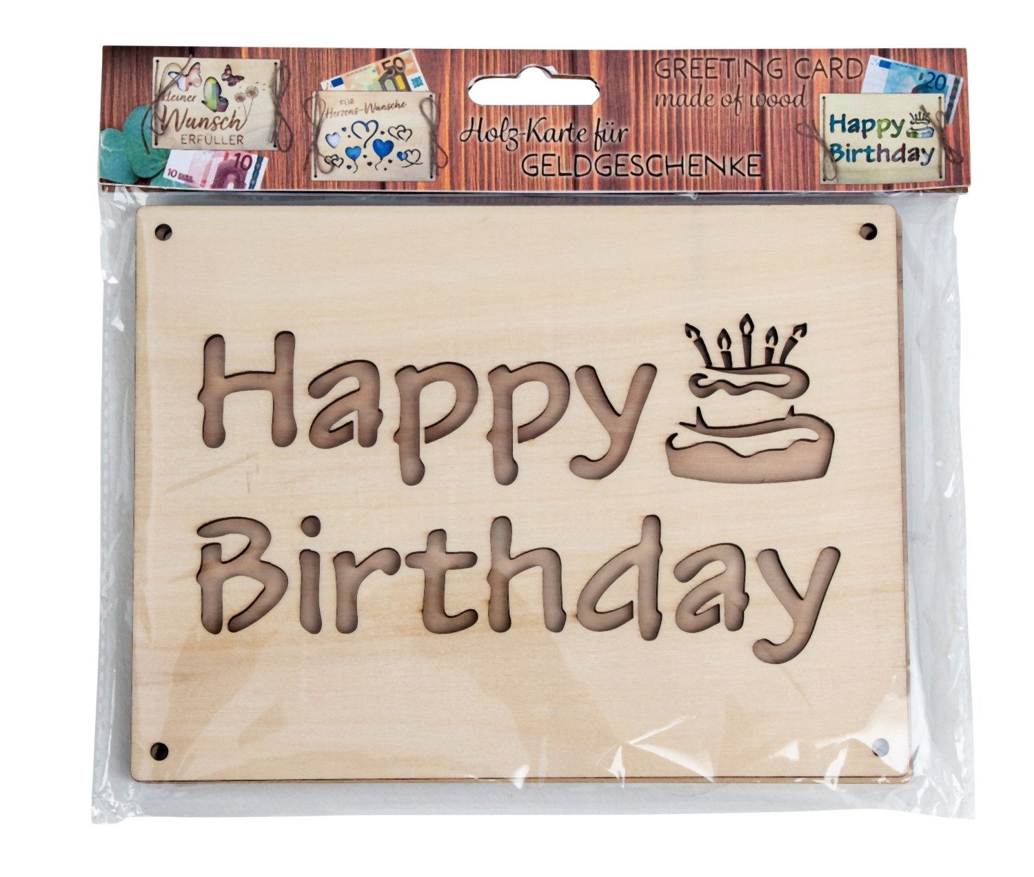 Mel-O-Design Glückwunschkarte Geschenkkarte aus Holz für Geldgeschenke, Abschluss, Einweihung, Dankeschön, Überraschung