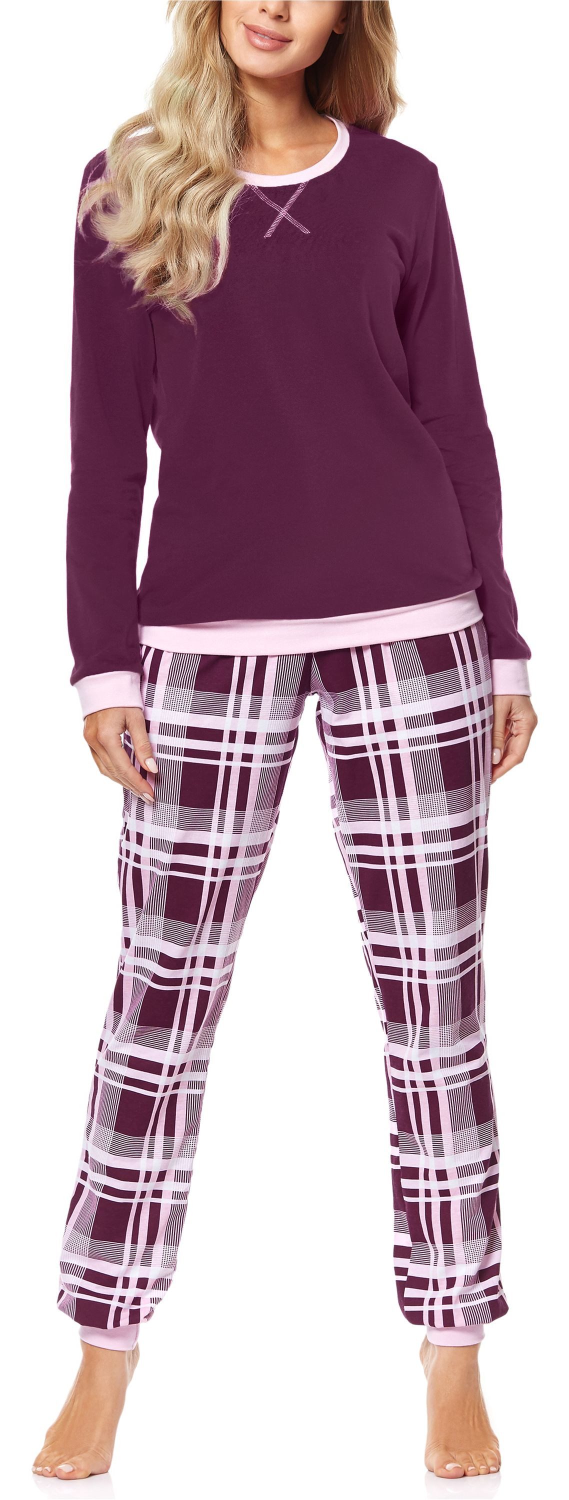 Merry Style Schlafanzug Damen Pyjama MS10-168 aus Baumwolle
