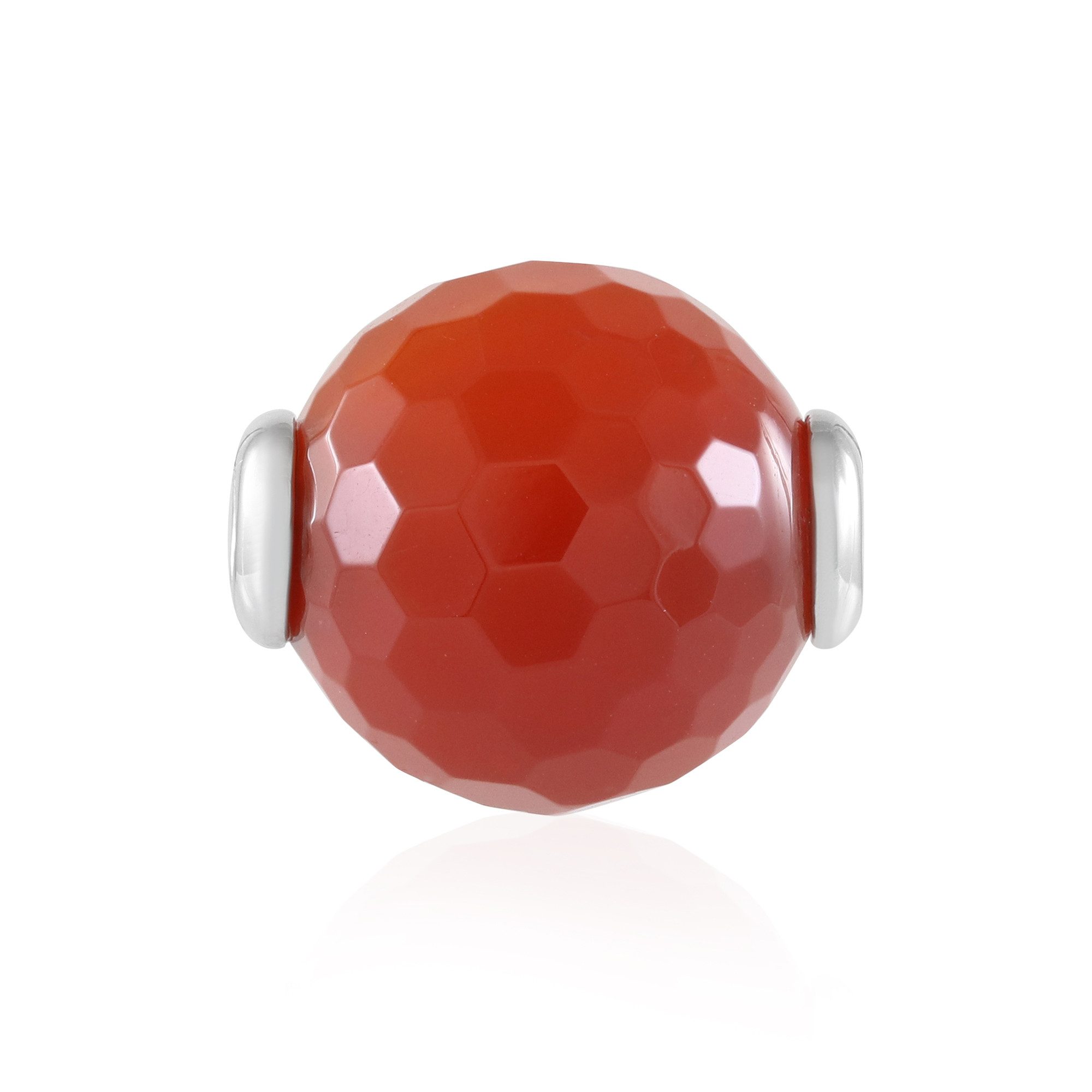 Cavill Kettenanhänger Roter Onyx-Anhänger 23,12 ct rund, facettiert, 925 Silber platin. (1-tlg)