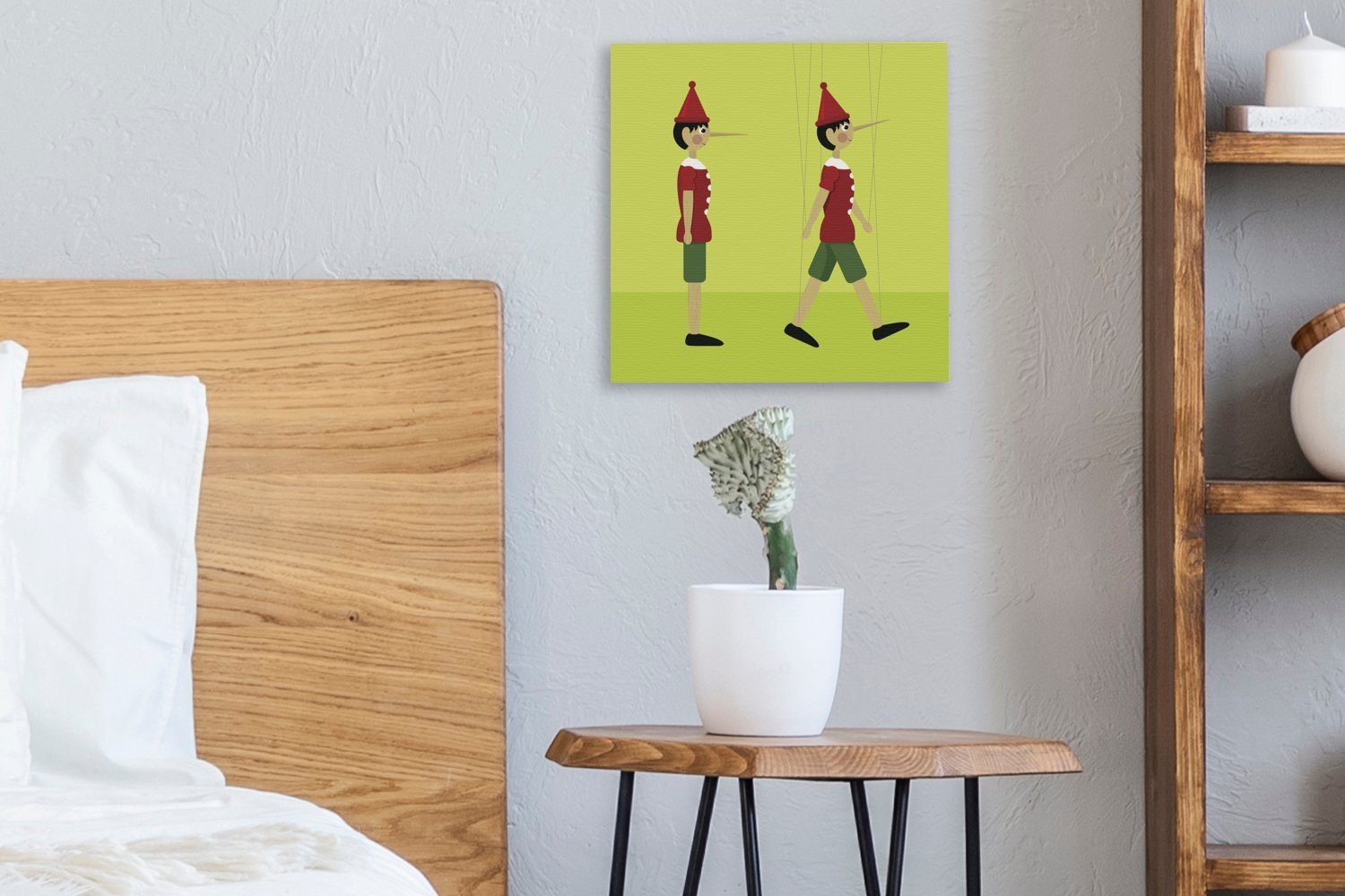 OneMillionCanvasses® Eine (1 Illustration Pinocchio, Wohnzimmer St), Leinwandbild für Schlafzimmer Bilder von Leinwand