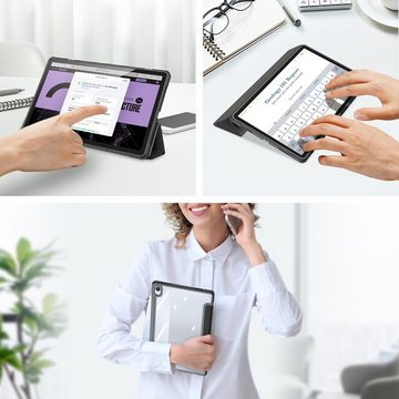 Dux Ducis Tablet-Hülle Toby Eco-Leather Tablet-Ledertasche Schale Cover für Lenovo Tab P11 mit Smart-Sleep Funktion Wake-Up Stifthalter Schutzhülle Schwarz