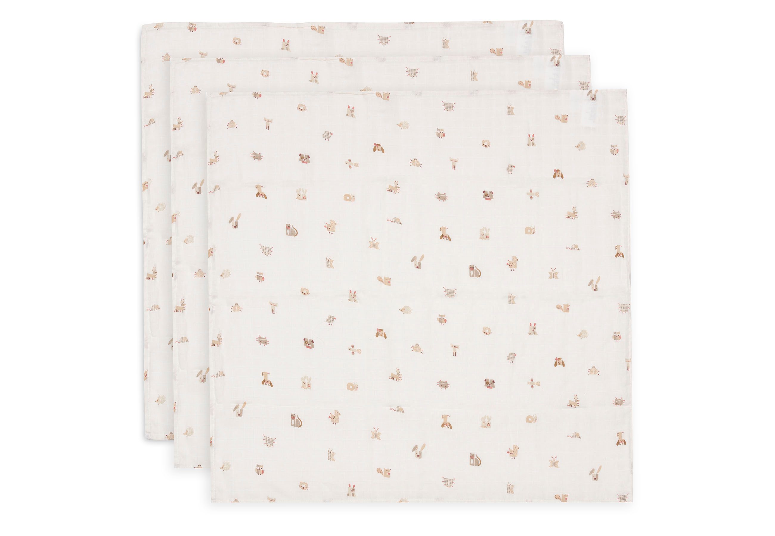 Jollein Spucktuch Jollein Spucktuch Hydrophil 70 x 70 cm Animal Friends 3er Pack
