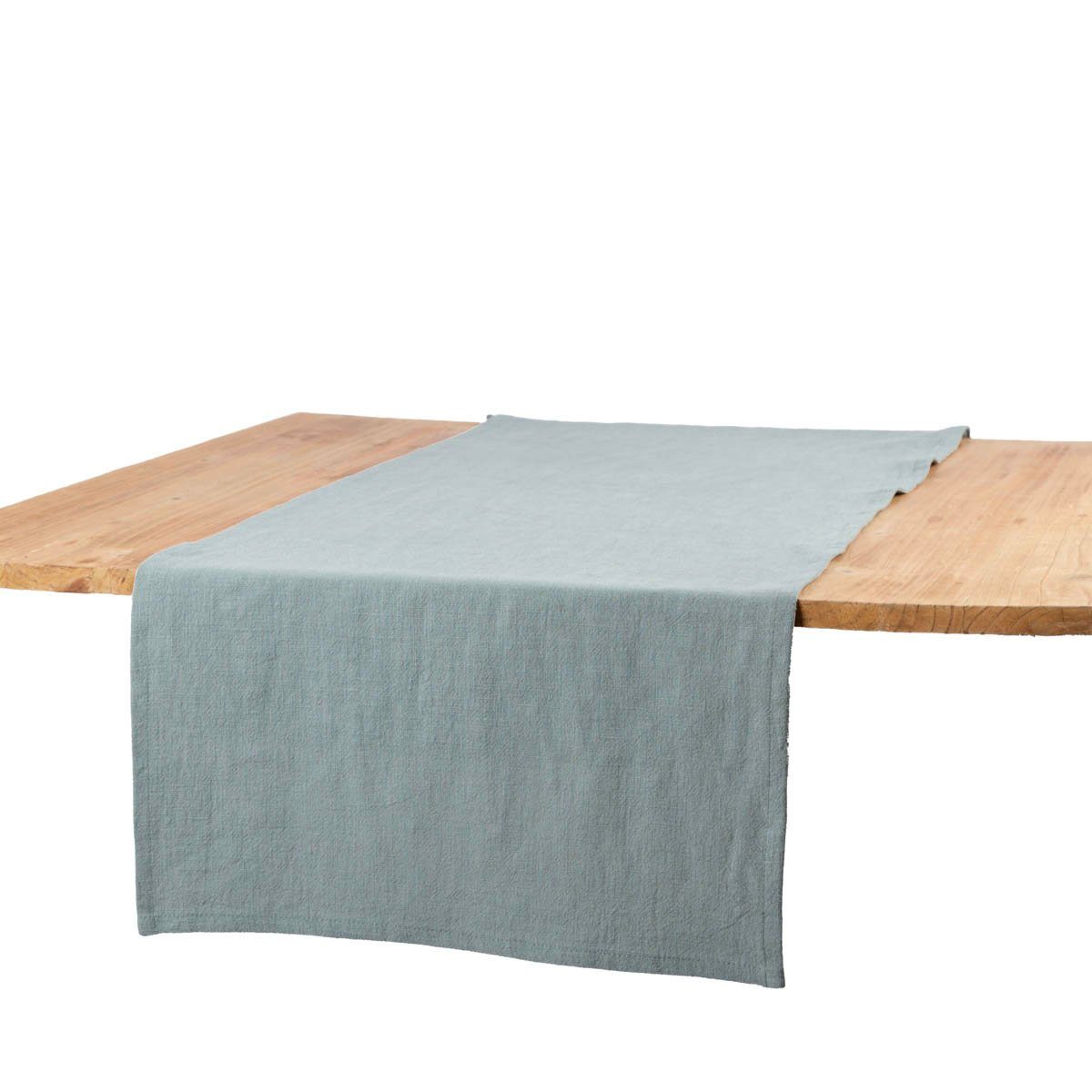 SCHÖNER LEBEN. Tischläufer Tischläufer Leinen mit BW altgrün 40x160cm von SCHÖNER LEBEN., handmade