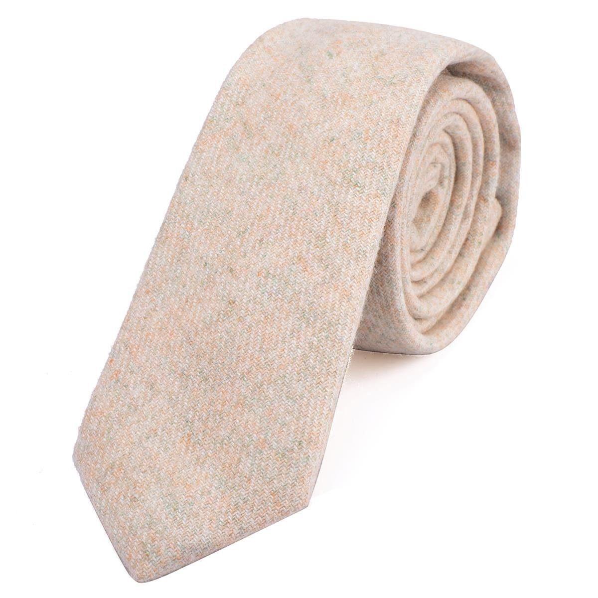 DonDon Krawatte Herren Krawatte 6 cm einfarbig kariert und gepunkt (Packung, 1-St., 1x Krawatte) Baumwolle, verschiedene Muster, für Büro oder festliche Veranstaltungen pastell-orange