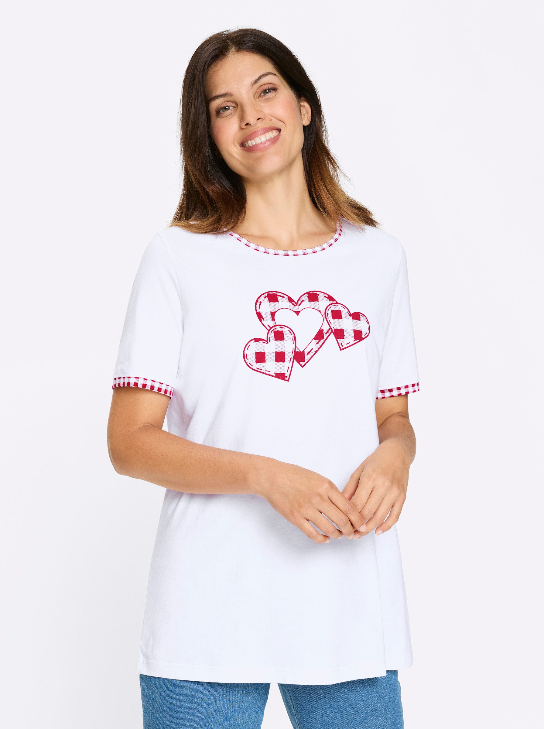 Sieh an! T-Shirt Longshirt Kurzarm günstig online kaufen