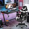 Gamingtisch+Schwarz/Weiß Stuhl