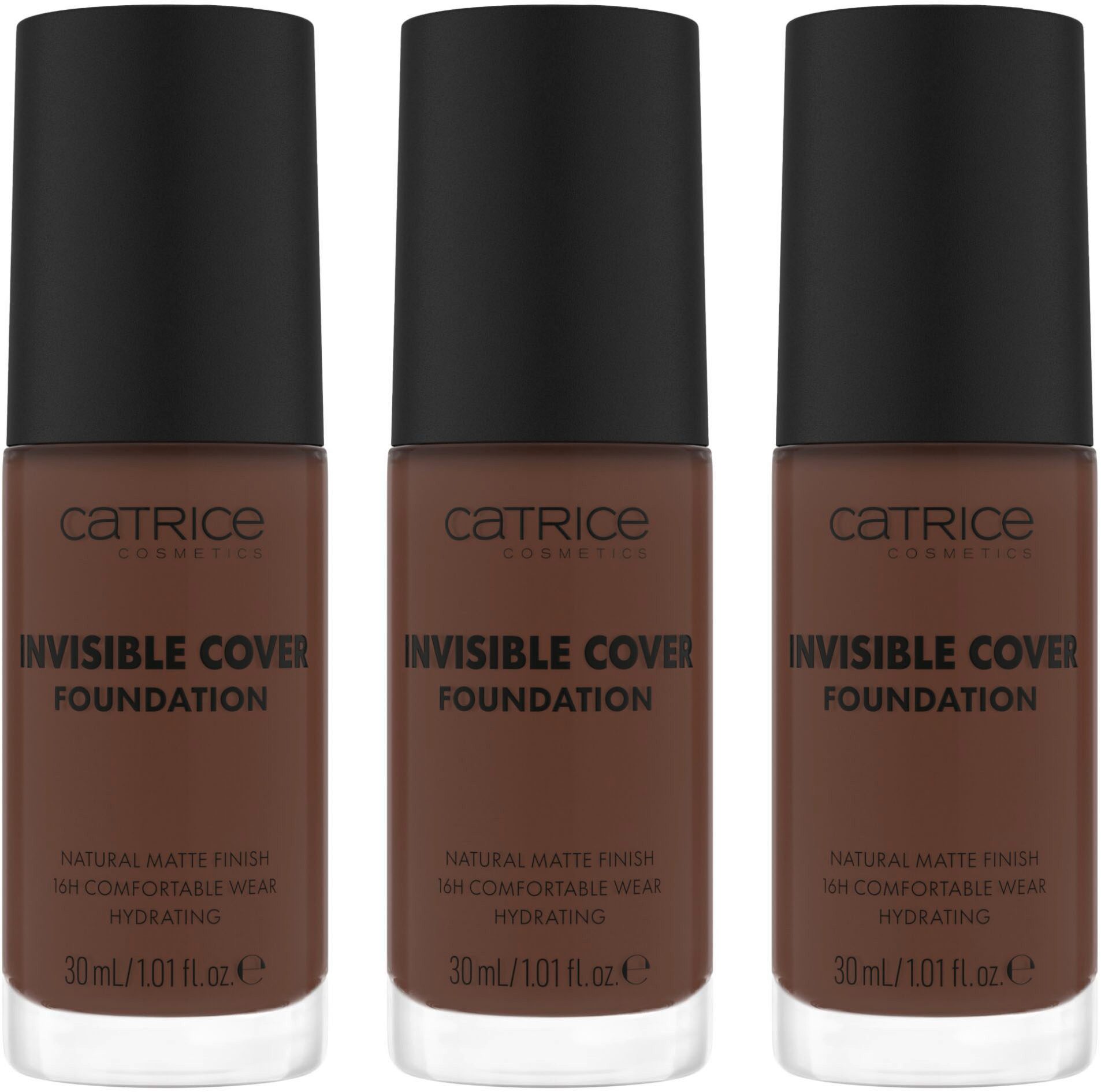 Catrice Foundation Invisible Cover Foundation, 3-tlg., mit langanhaltendem Finish