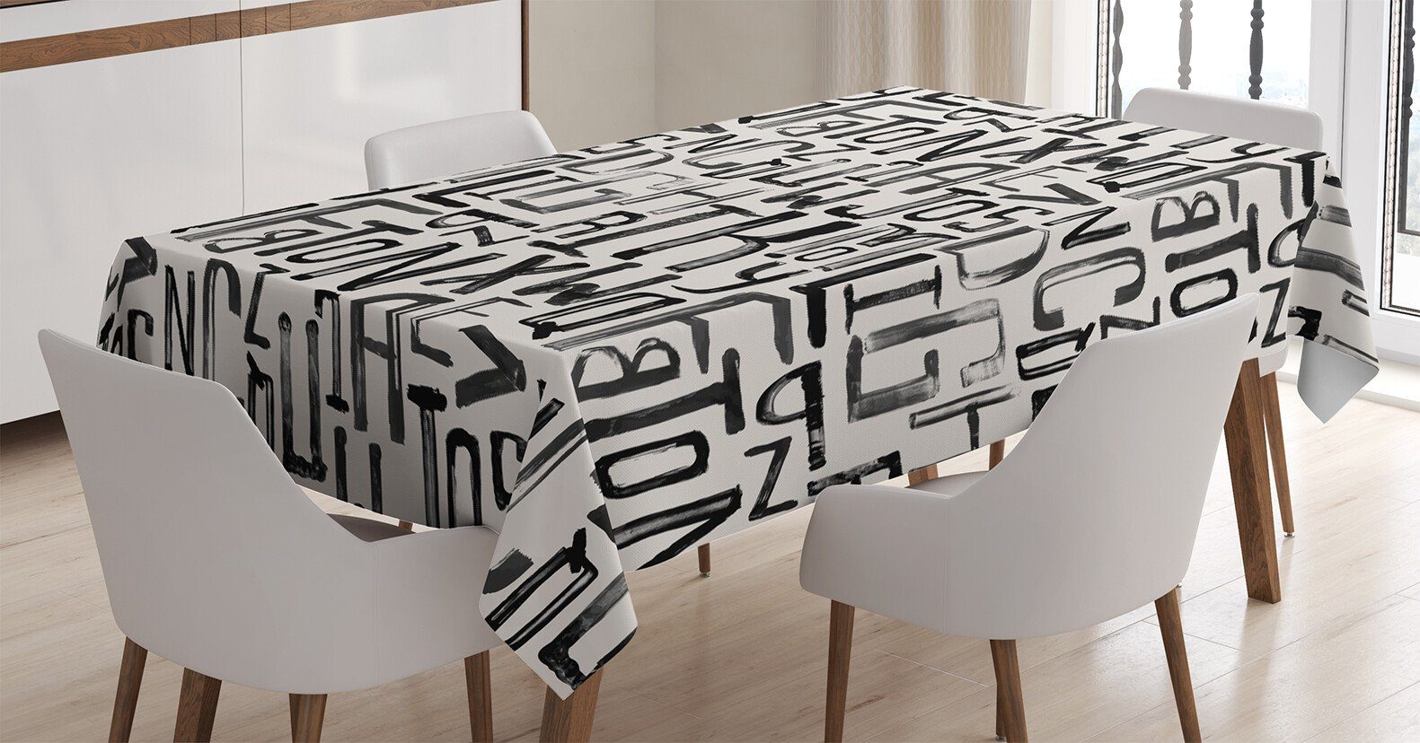 Abakuhaus Tischdecke Bereich Für Abstrakt Außen geeignet Letters Farben, Waschbar Klare den Grunge Farbfest Pattern