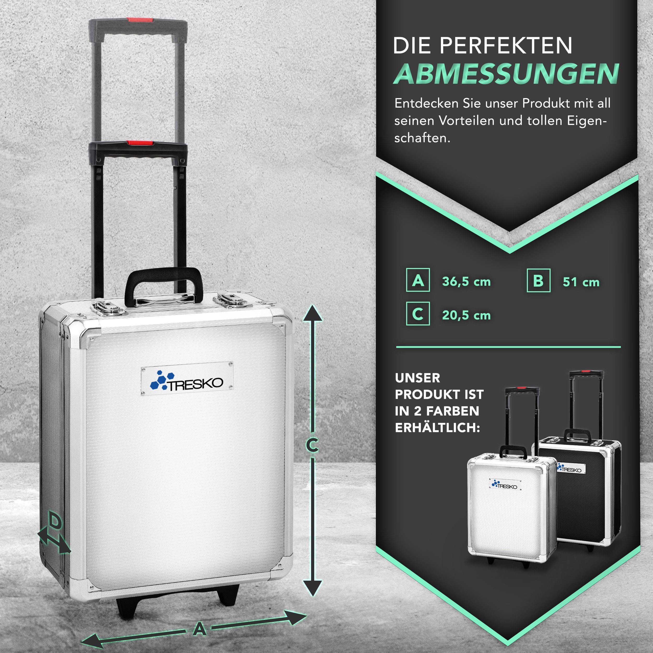 TRESKO Werkzeugset TRESKO® 1400 tlg Werkzeugkoffer Silber Werkzeugkasten Werkzeugbox, Werkzeug-Trolley – Bild 5 von 5