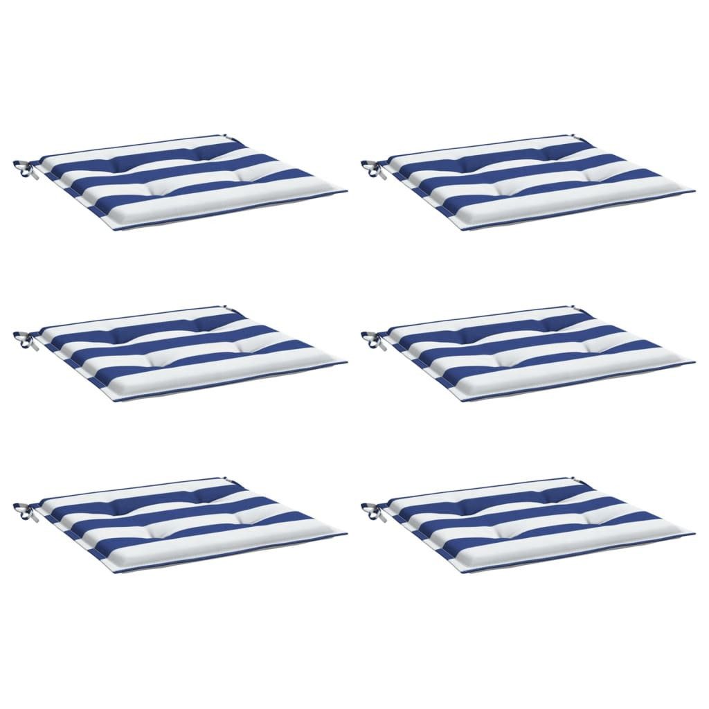 vidaXL Sitzauflage Gartenstuhl-Kissen 6 Stk. Blau günstig online kaufen