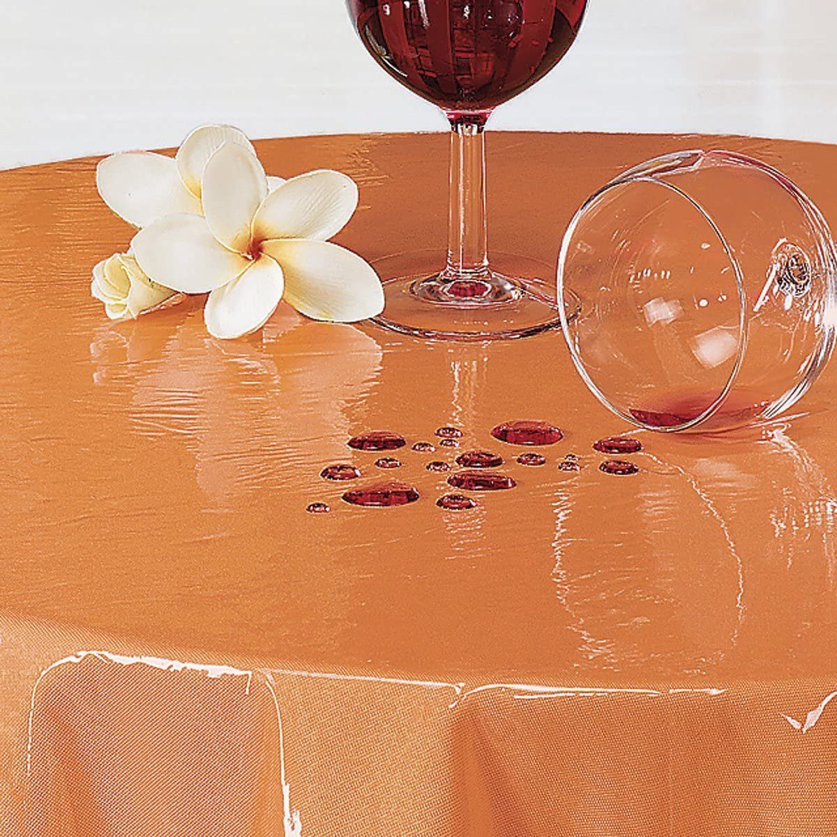 Peyer Syntex Tischdecke Transparente Tischdecke Schutzdecke Tischschutz mit weißer Spitze – Bild 5 von 5