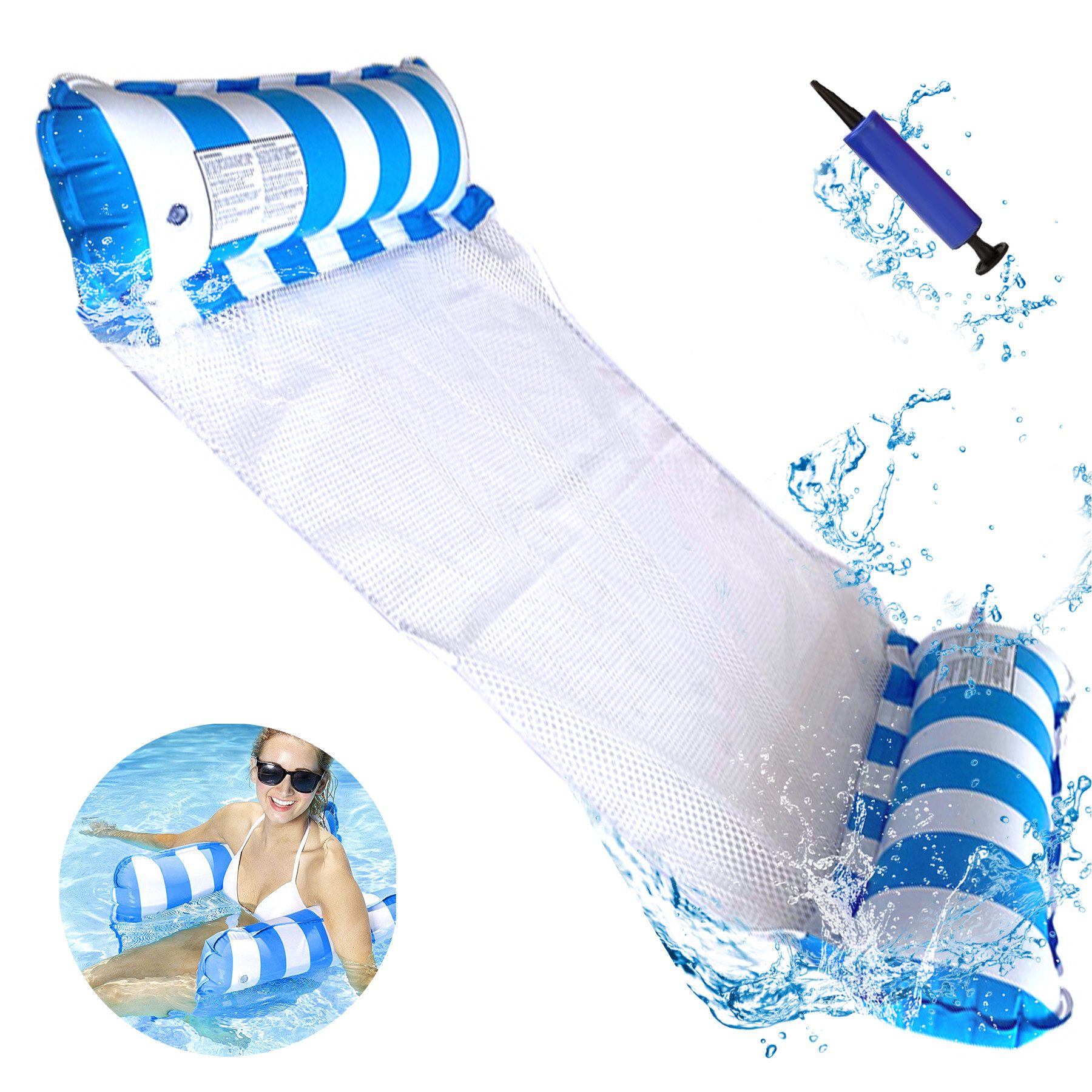 Mutig Luftmatratze Wasserhängematte Pool XL Luftmatratze Erwachsene 4in1 Po günstig online kaufen