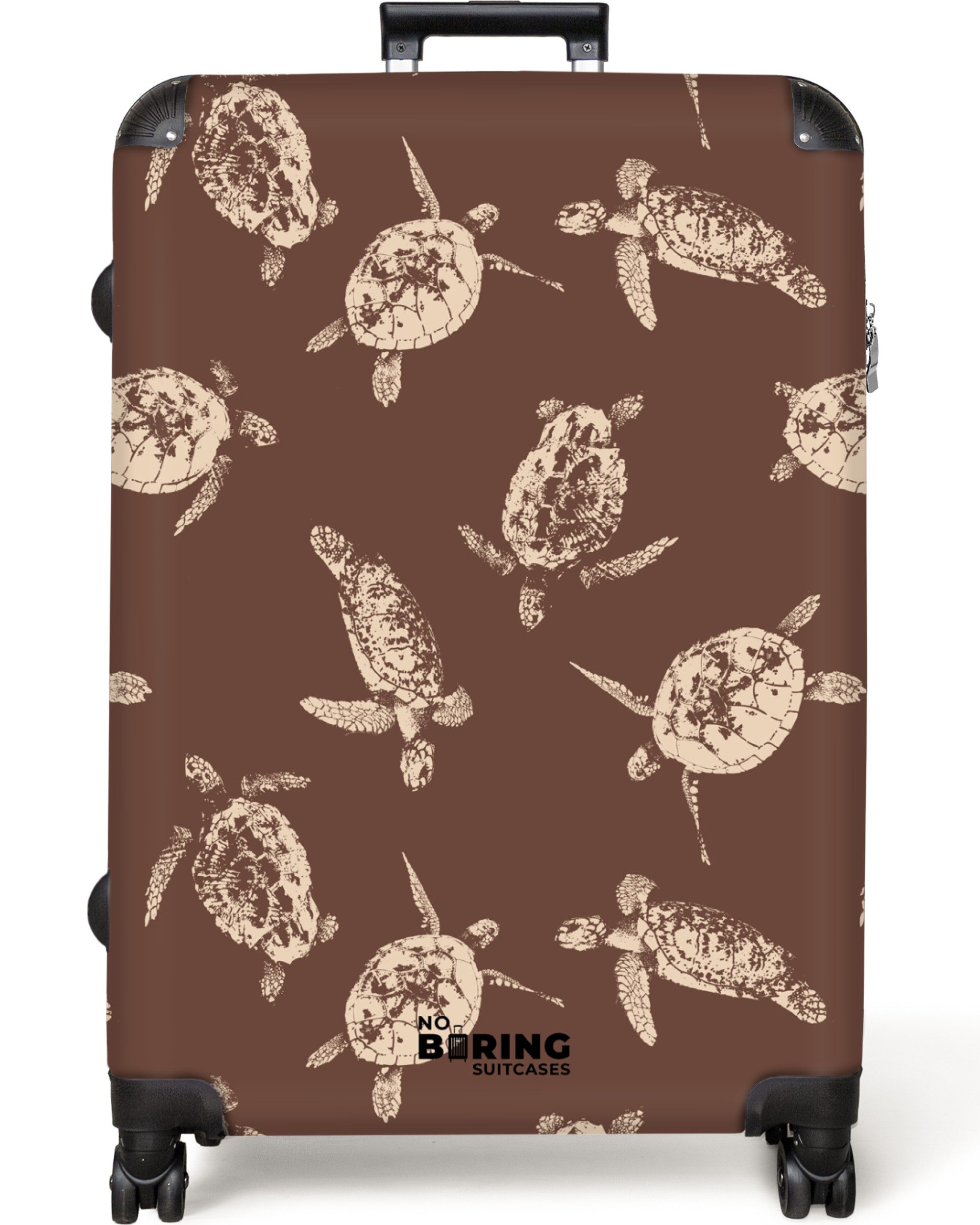 NoBoringSuitcases.com© Hartschalen-Trolley Braun mit Schildkrötenaufdruck 7 günstig online kaufen