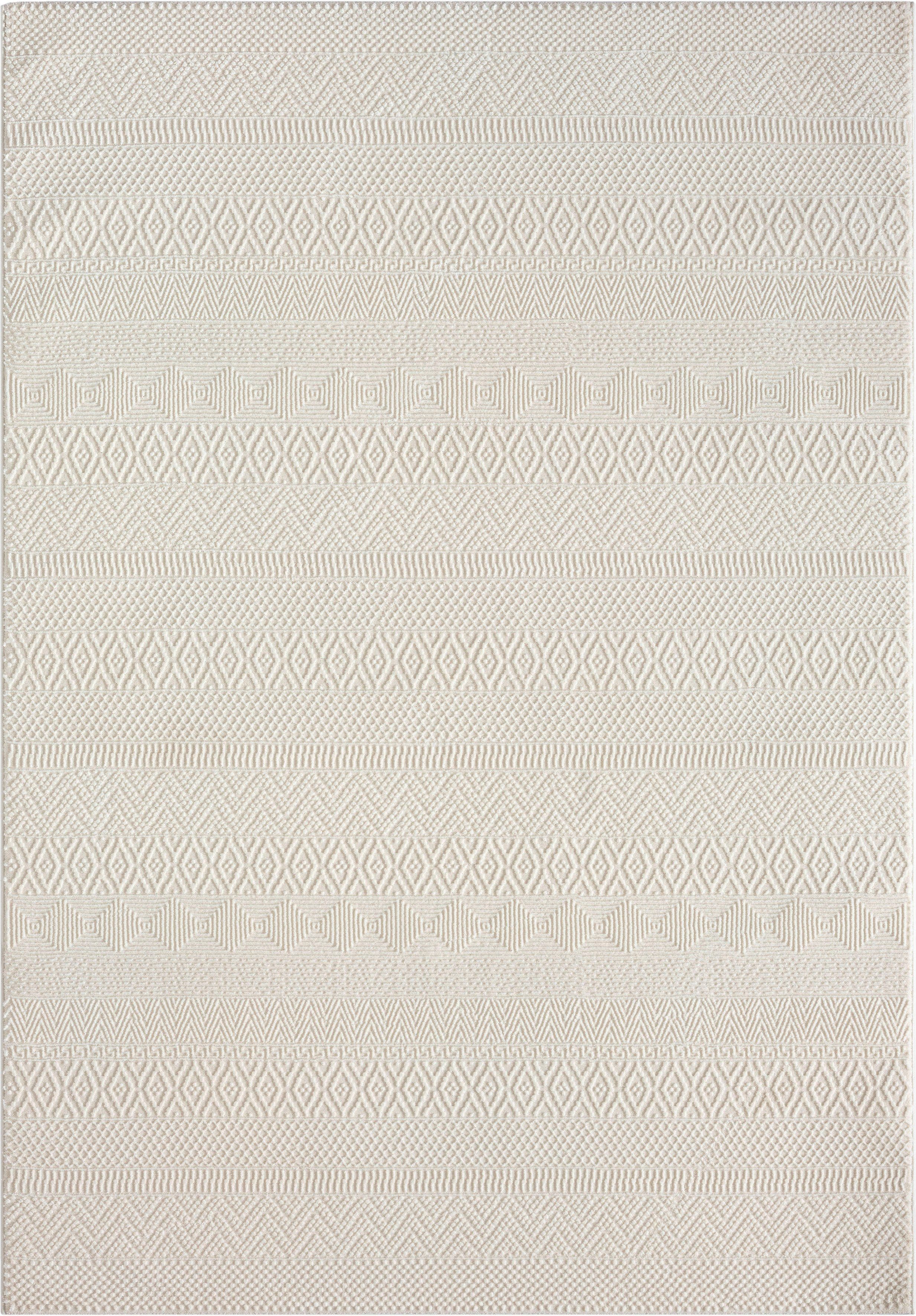 Teppich Sign 1901, merinos, 100% Struktur, 12 mm, Hoch Raute, Wohnzimmer Tief Höhe: rechteckig, Polyester, recyceltem
