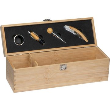 Livepac Office Weinkiste Weinbox aus Holz / mit Kellnermesser, Flaschenverschluss, Ausgießer, T