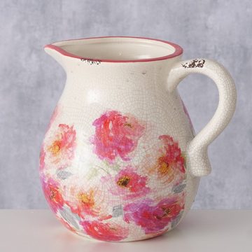BOLTZE Dekovase "Karella" aus Keramik in weiß/rosa H19cm