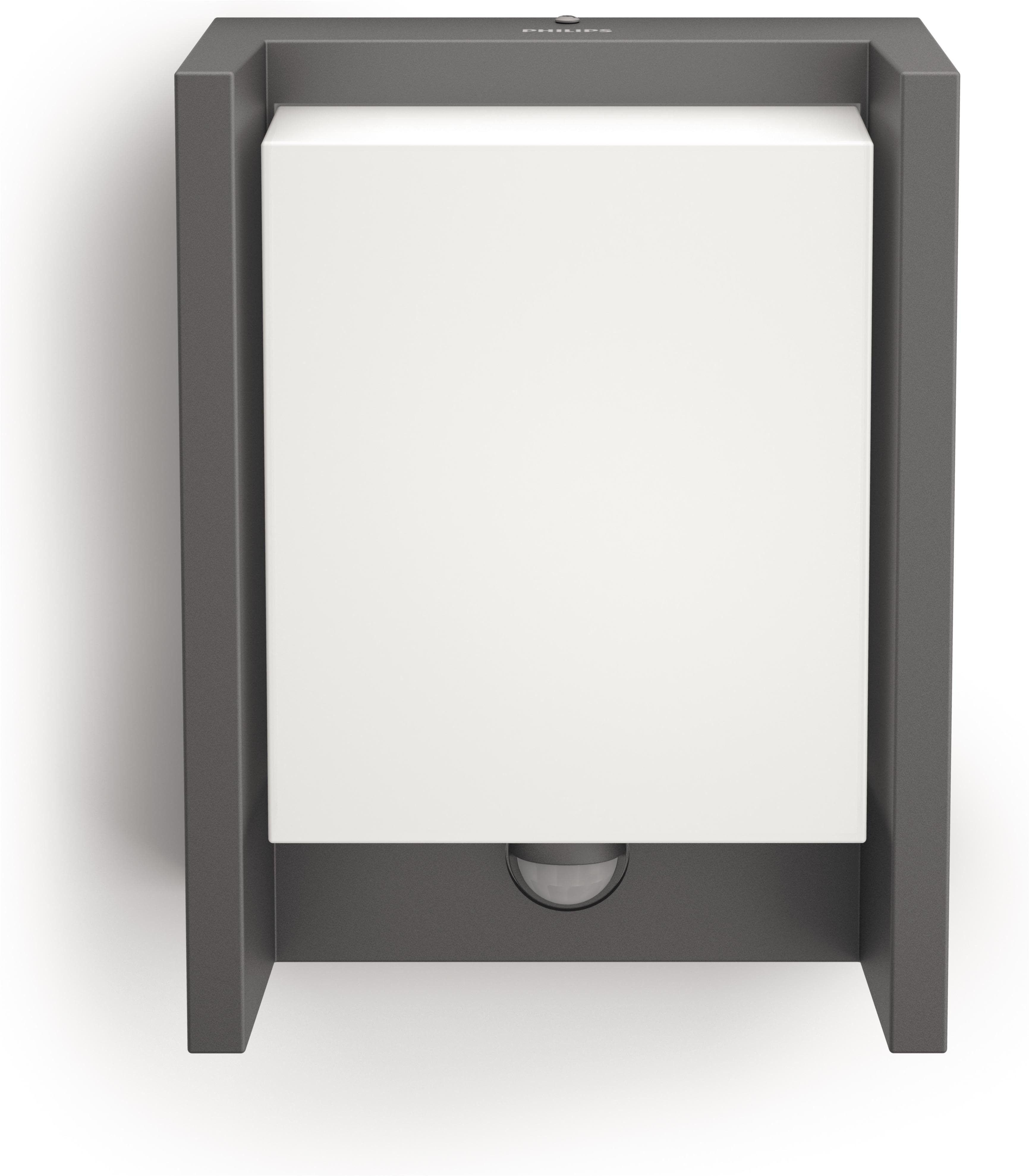 Philips LED Außen-Wandleuchte Outdoor Ultra-Efficient Arbour 3.8W, 2700 Kelvin, anthrazit, Abschaltautomatik, Bewegungsmelder, LED fest integriert, Warmweiß