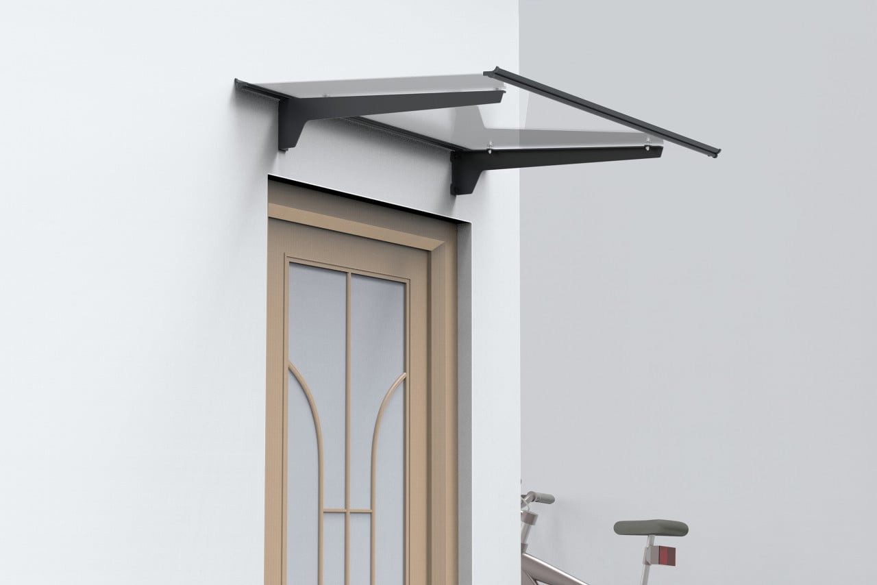 Trend Line Vordach TrendLine Vordach Nizza Aluminum schwarz 140 x 90 – Bild 2 von 4
