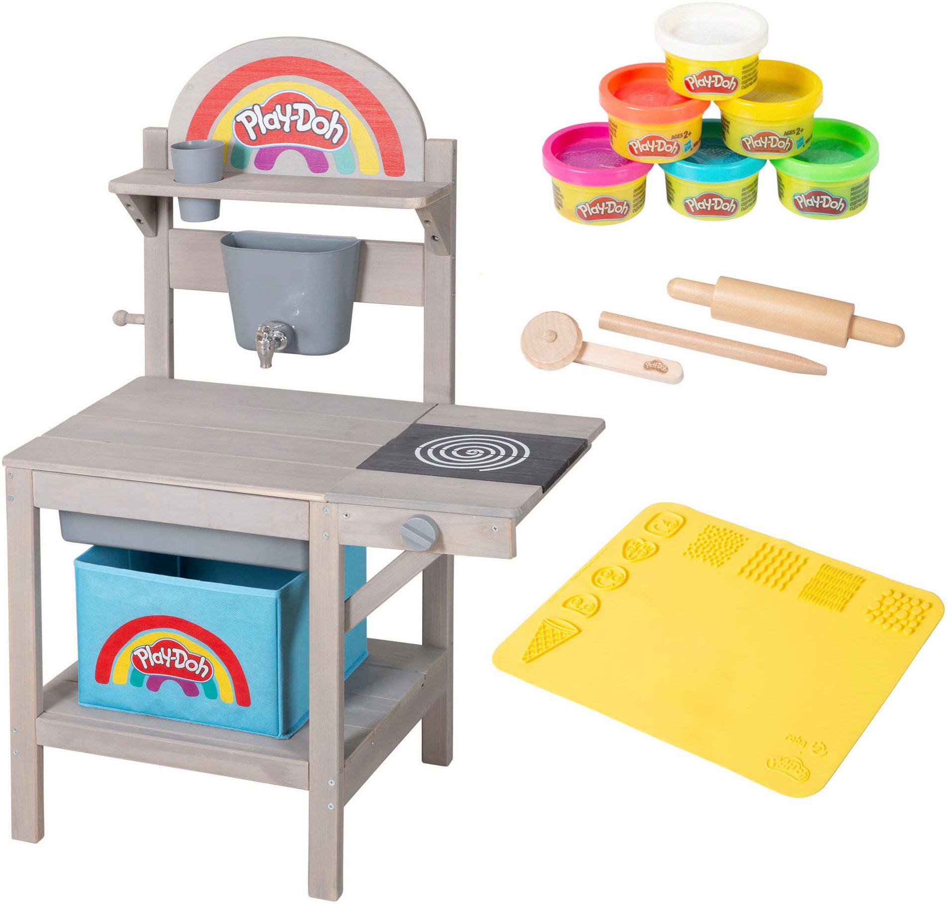 roba® Outdoor-Spielküche Play-Doh Holz, inkl. Knete, 3D-Kreativmatte; FSC® - schützt Wald - weltweit