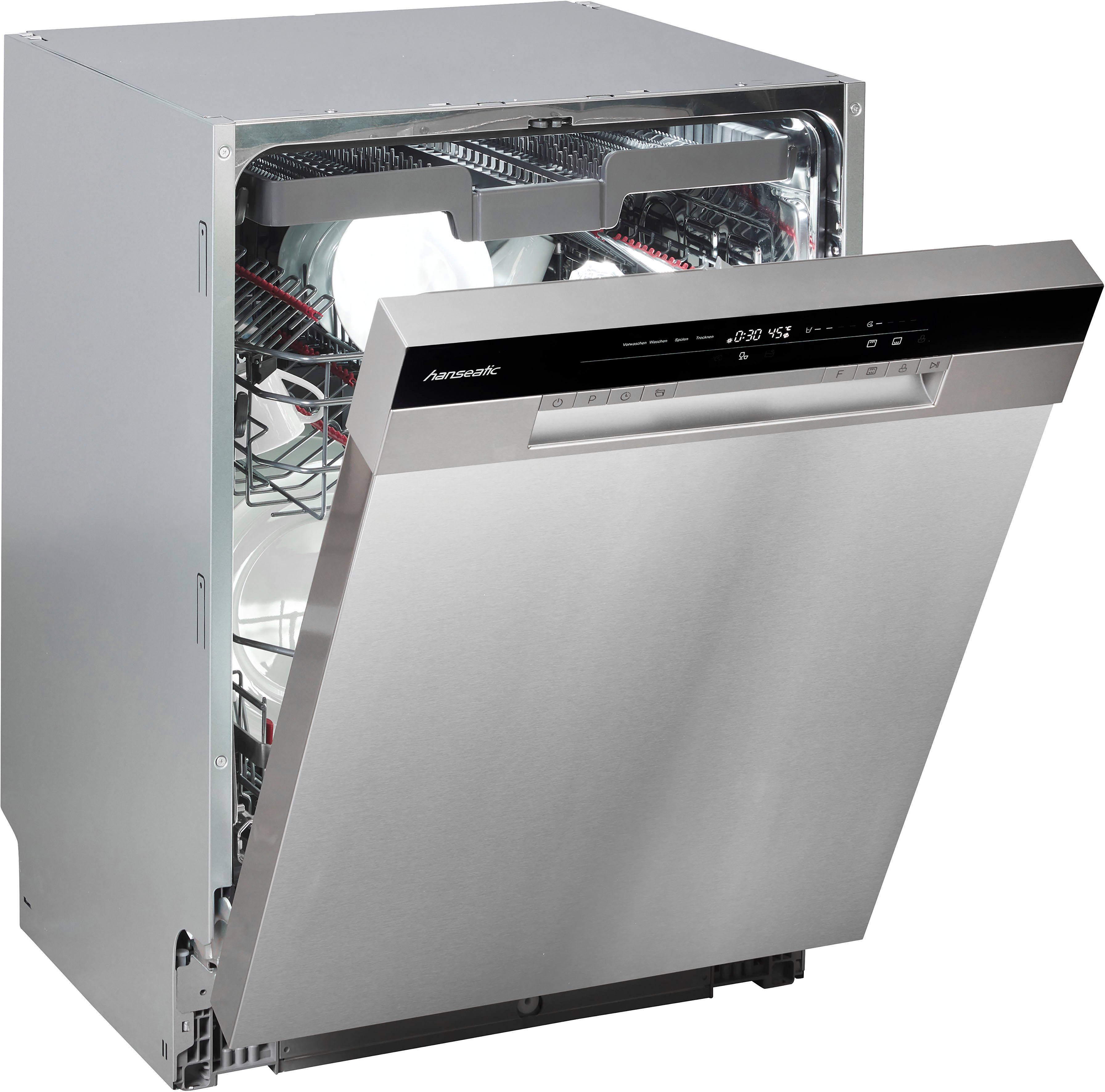 Hanseatic Unterbaugeschirrspüler HGU6082B147931ES, 14 Maßgedecke, mit Innenraumverkleidung aus Edelstahl, mit Besteckschublade