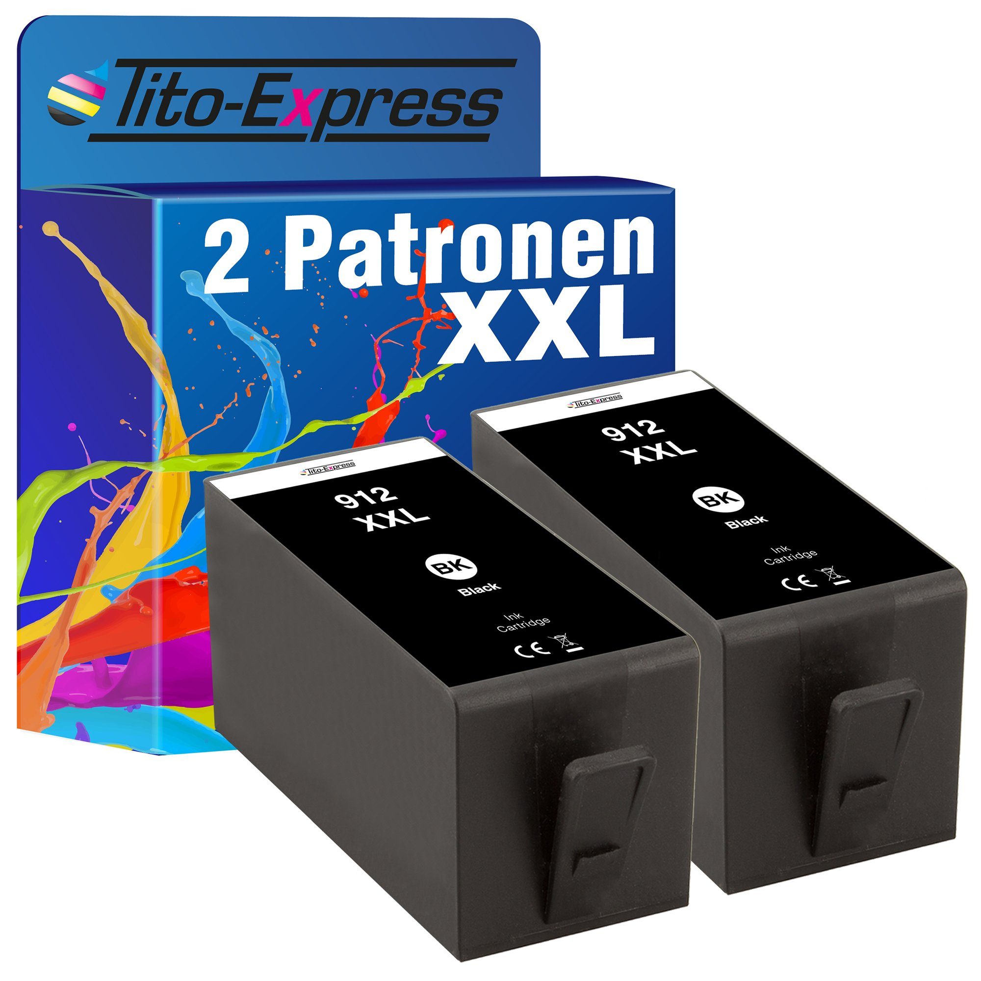 Tito-Express 2er Set HP 912 XL 912XL Tintenpatrone (Doppelpack, für HP Officejet (Pro) 8012 8014 8015 8024 8022 8024 8025 8030)