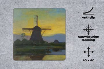 MuchoWow Gaming Mauspad Östliche Windmühle - Piet Mondrian (1-St), Mousepad mit Rutschfester Unterseite, Gaming, 40x40 cm, XXL, Großes