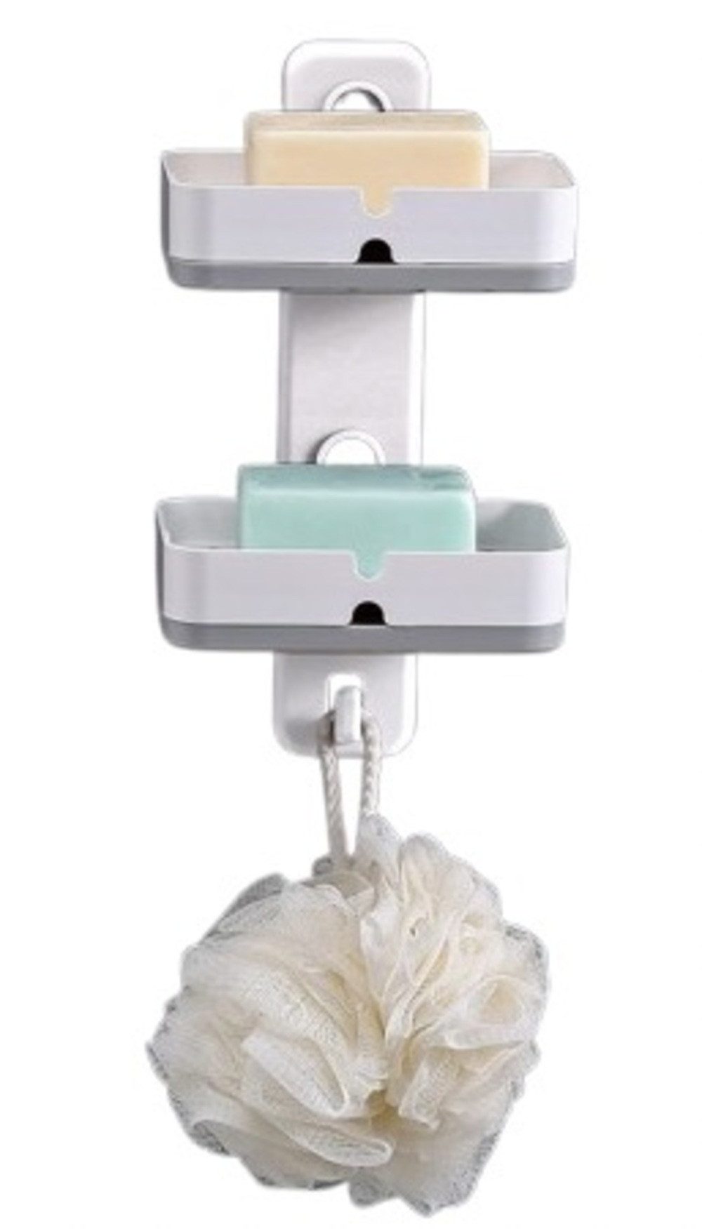 Creliv Seifenablage Doppelschicht Seifenschale, ohne Bohren, WC-Deckelheber als GRATIS, 1-St., mit Wassertropfhalter