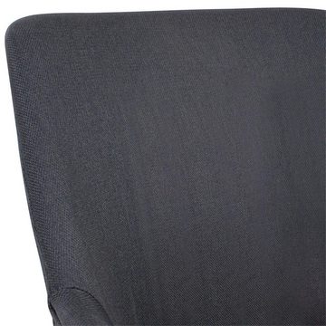 Lomadox Armlehnstuhl, schwarz mit Armlehnen mit schwarzen Beinen gepolstert 54/85/58cm