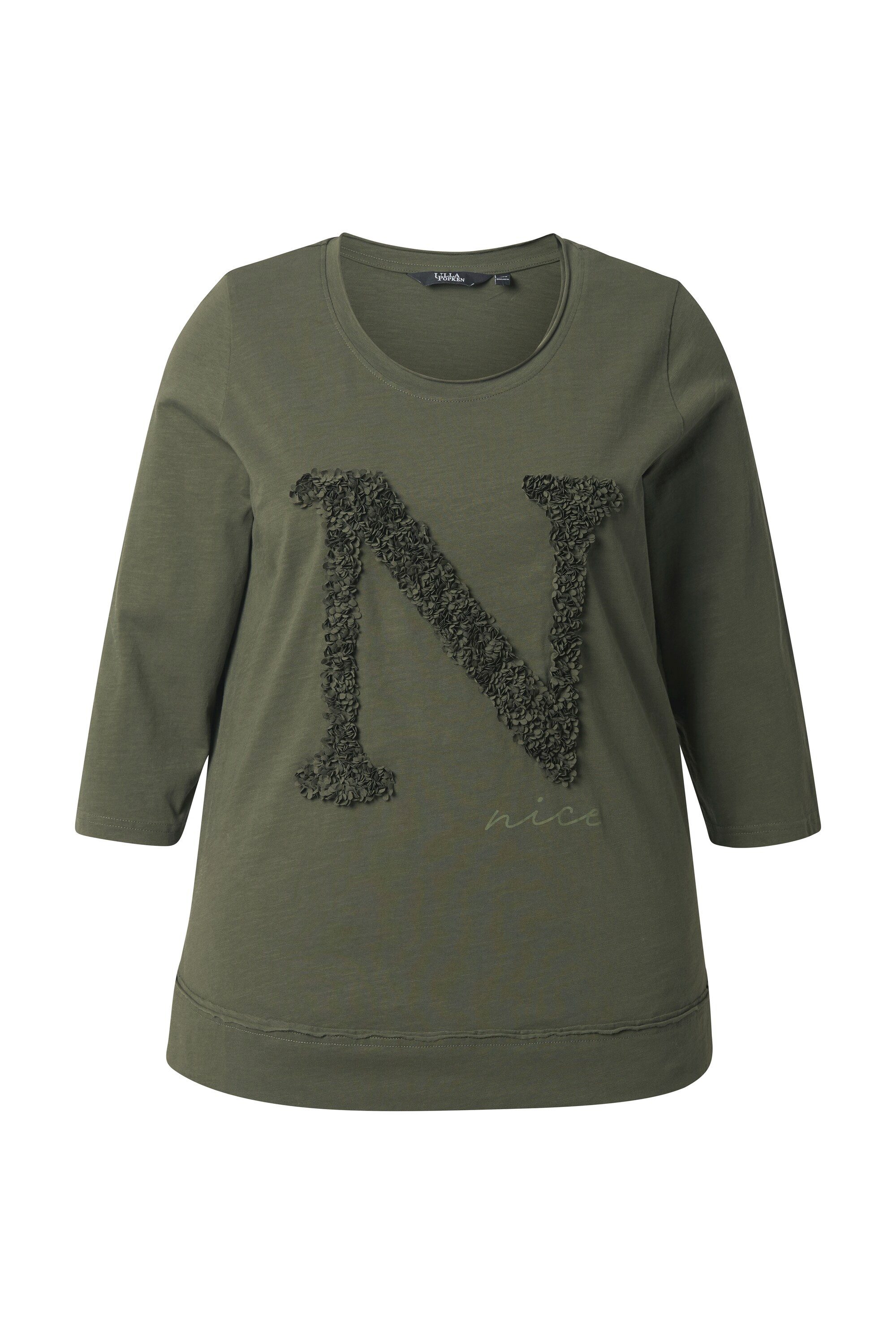 Ulla Popken T-Shirt Shirt Nice Classic Rundhalsausschnitt 3/4-Arm günstig online kaufen