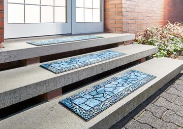 Stufenmatte Treppenmatte, Andiamo, rechteckig, Höhe: 10 mm, 24 x 90 cm, 2er Set, Outdoor, aus Gummi, Mosaik Muster