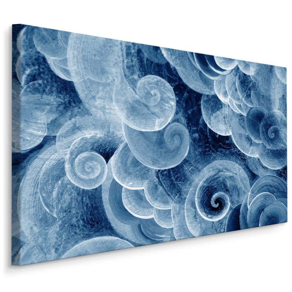 Muralo Leinwandbild Abstrakt – Leinwandbild Wandbild Kunstdruck Wohnzimmer, Abstrakt (1 St), Abstrakte Wellen – Abstraktes Aquarell, 30 x 20 cm, aufhängefertig