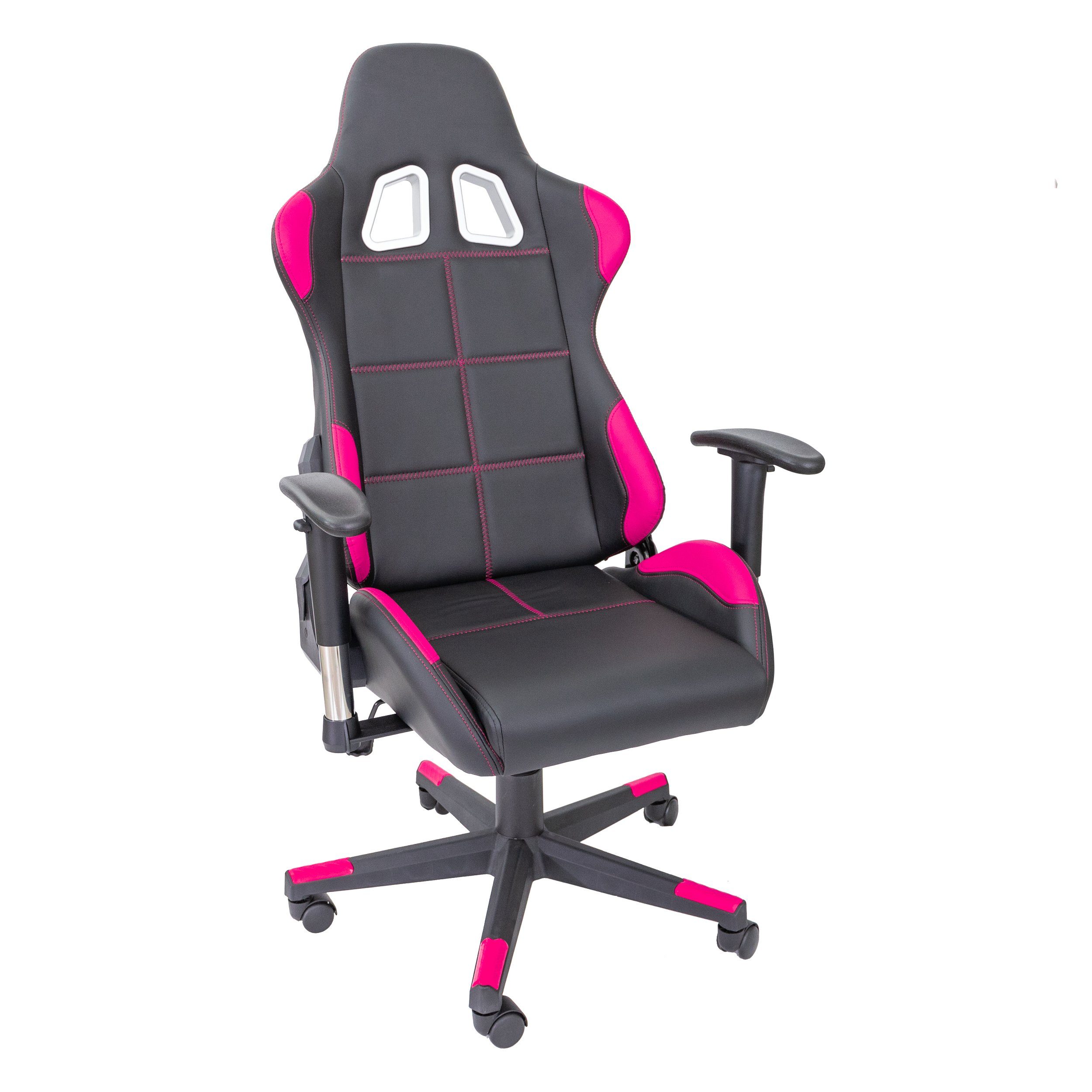 Zockerstuhl, Lendenkissen Racing Fire Belastbarkeit TPFLiving mit - 150 kg bis Bürostuhl Drehstuhl XL Gaming-Stuhl (aus Pink hochwertigem Kunstleder), Stuhl