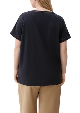 TRIANGLE Kurzarmshirt T-Shirt mit Spitzenborte Spitze