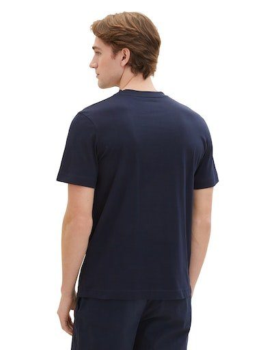 TAILOR T-Shirt sky Logofrontprint mit blue captain TOM